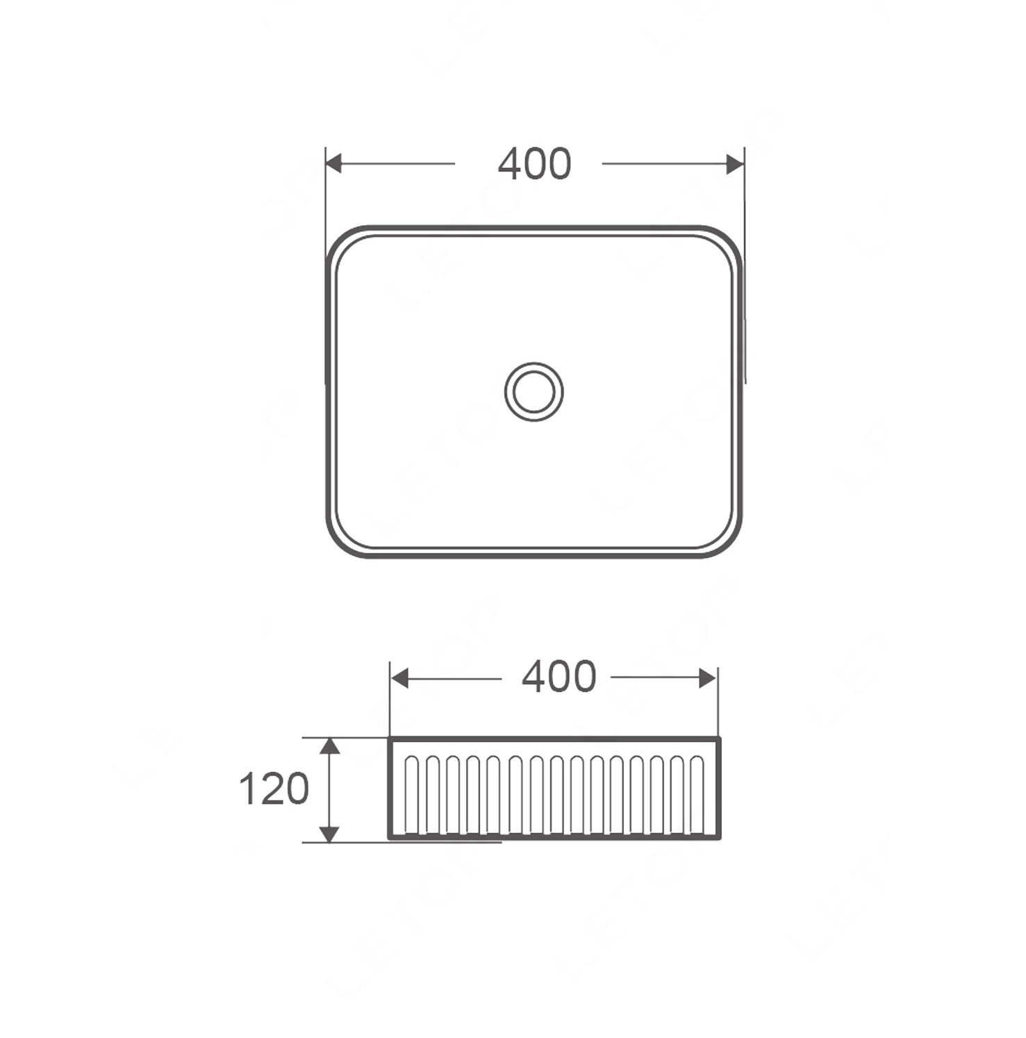 Умывальник накладной, квадратный Point Деметра 40, PN43121