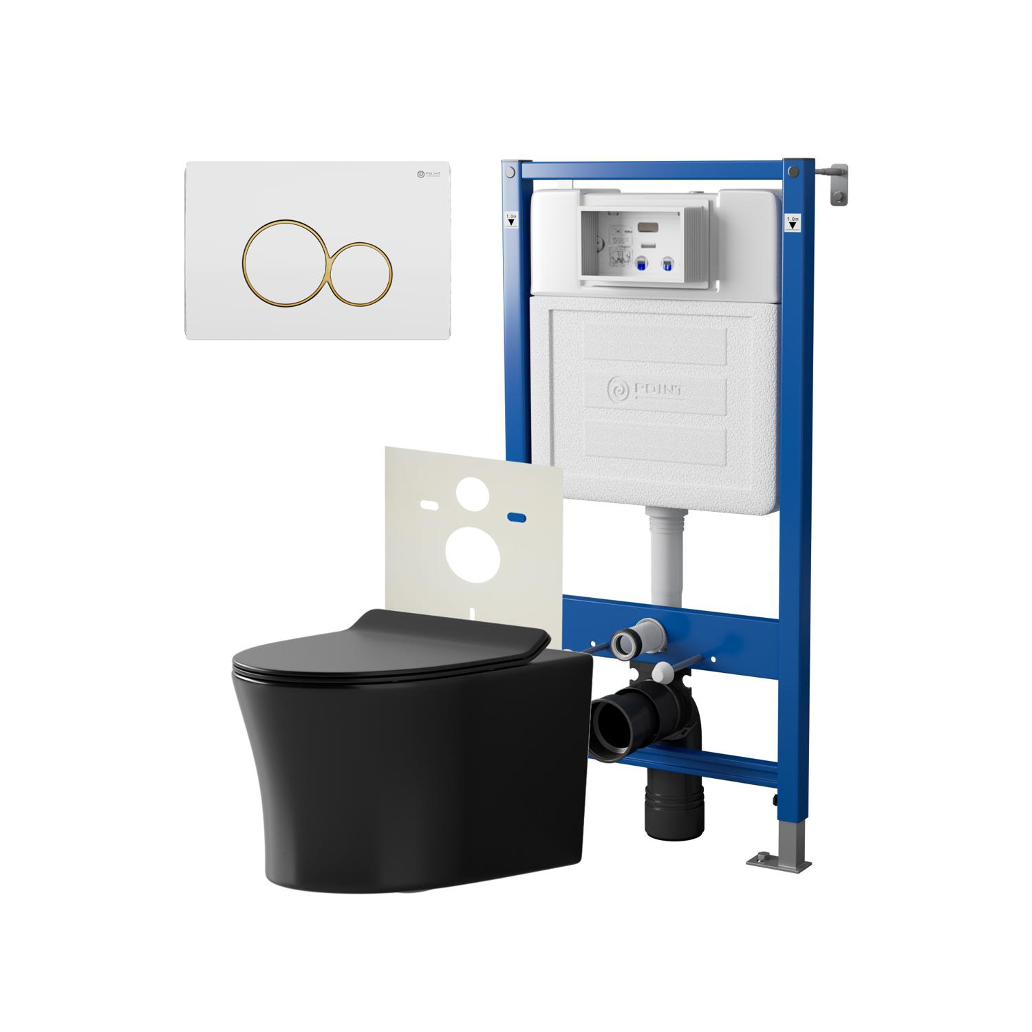 Нов.арт PN48468WG (45122 вместо 45120)+ Клавиша Виктория бел/золото PN44061WG +Унитаз Вега чёрн мат