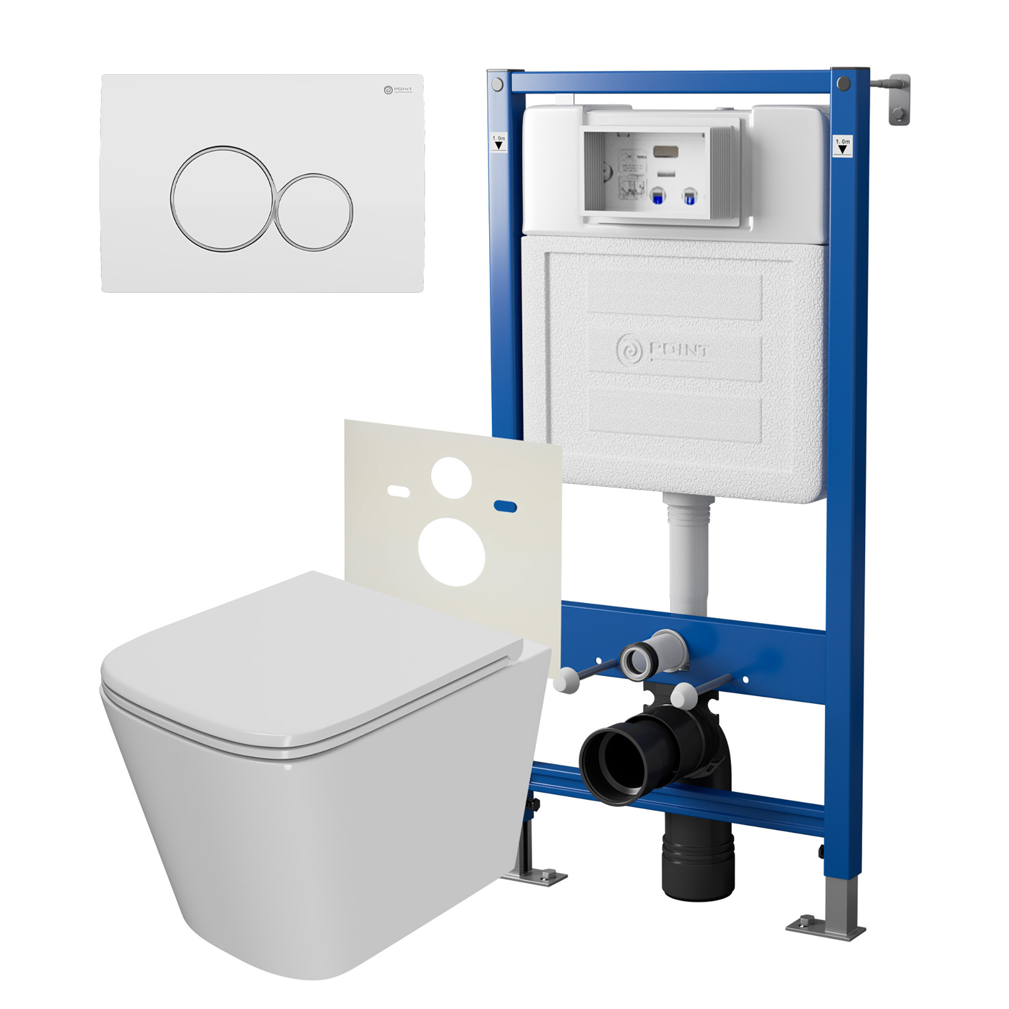 Нов.арт PN48407WC (45122 вместо 45120)+ Клавиша Виктория, бел/хром, PN44061WC + Унитаз Ника PN41081