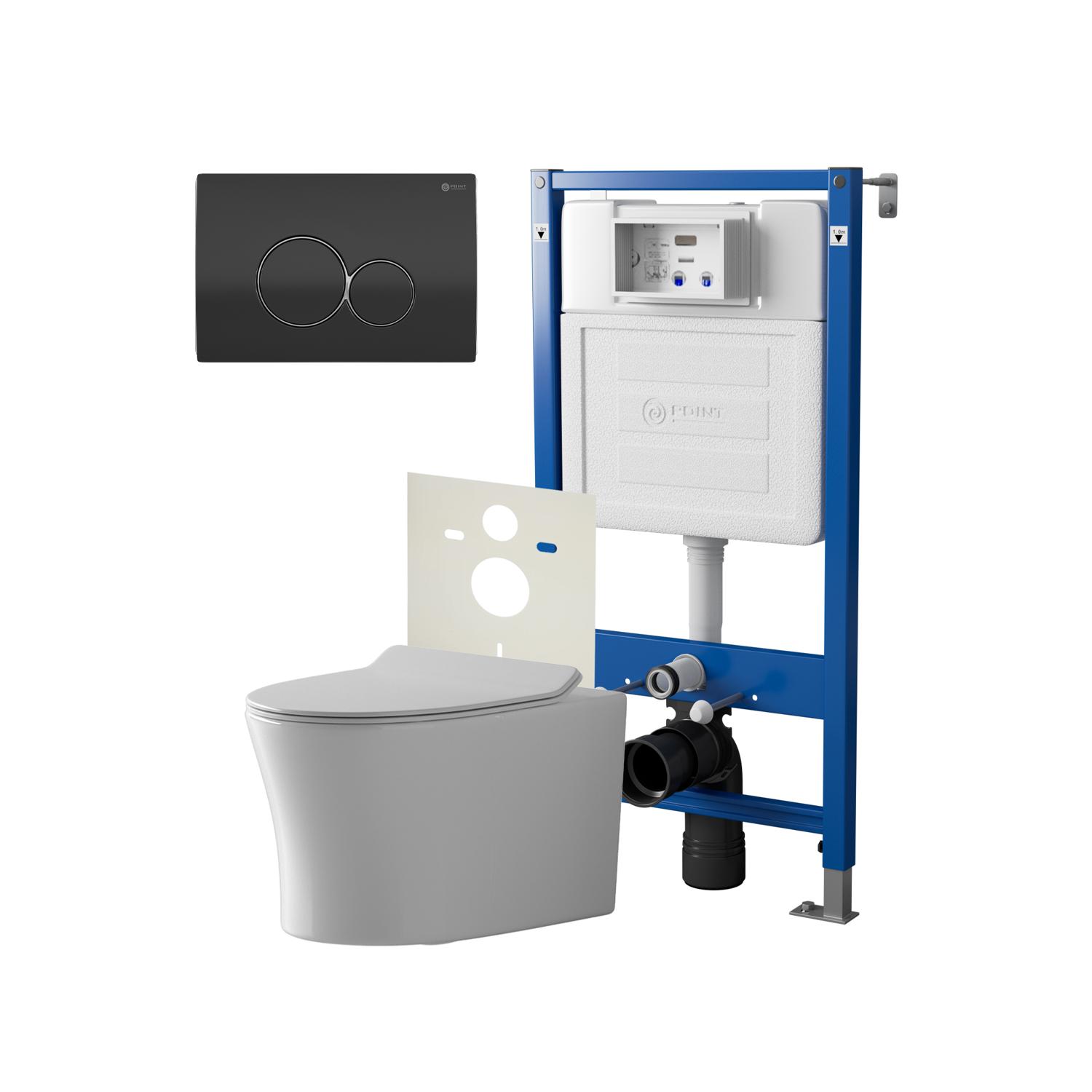 Нов.арт PN48451BC (45122 вместо 45120)+ Клавиша Виктория черн/хром PN44061BC + Унитаз Вега PN41711