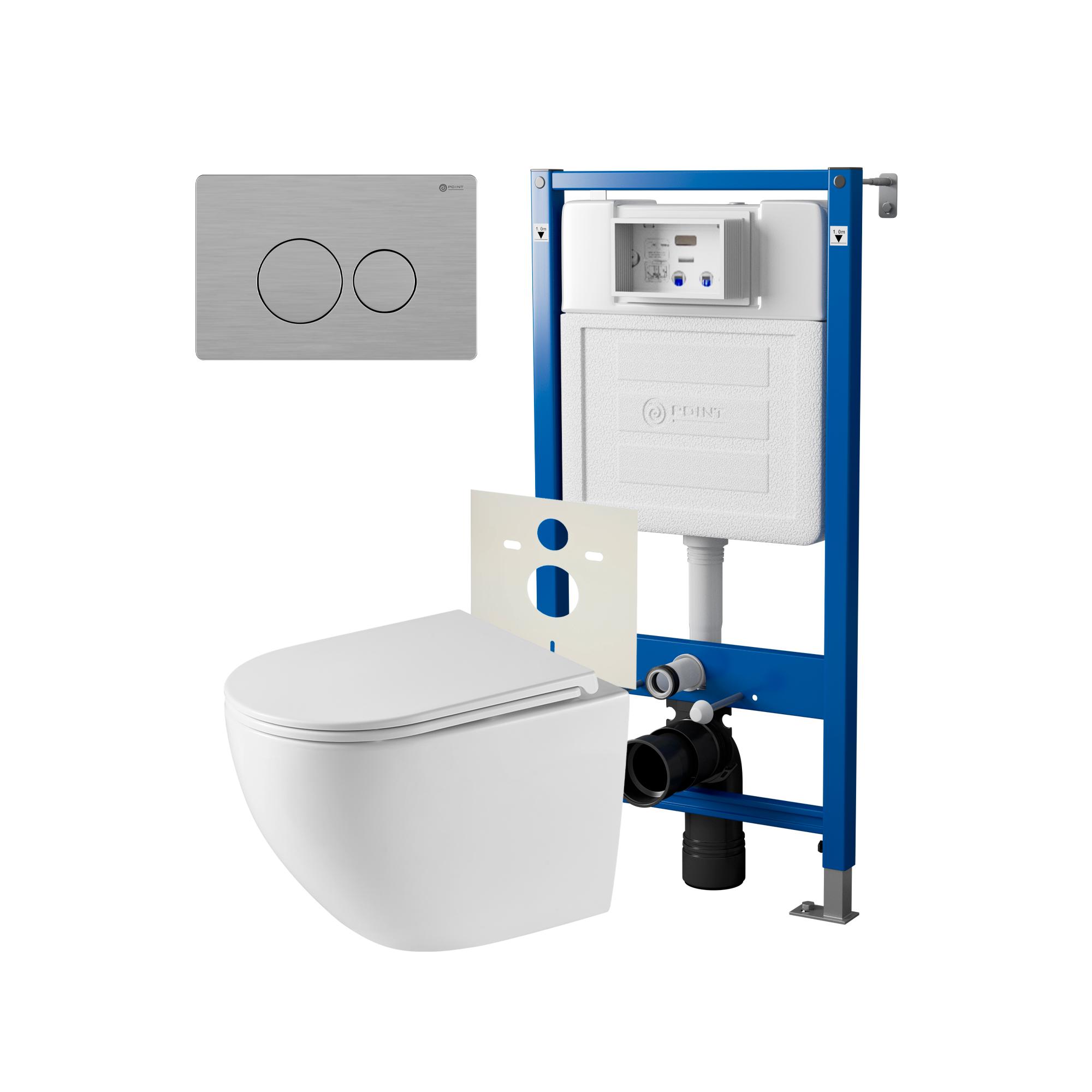 Нов.арт PN48539SB (45122 вместо 45120)+ Клавиша Виктория нерж сталь PN44061SB+Унитаз Сатурн PN41901