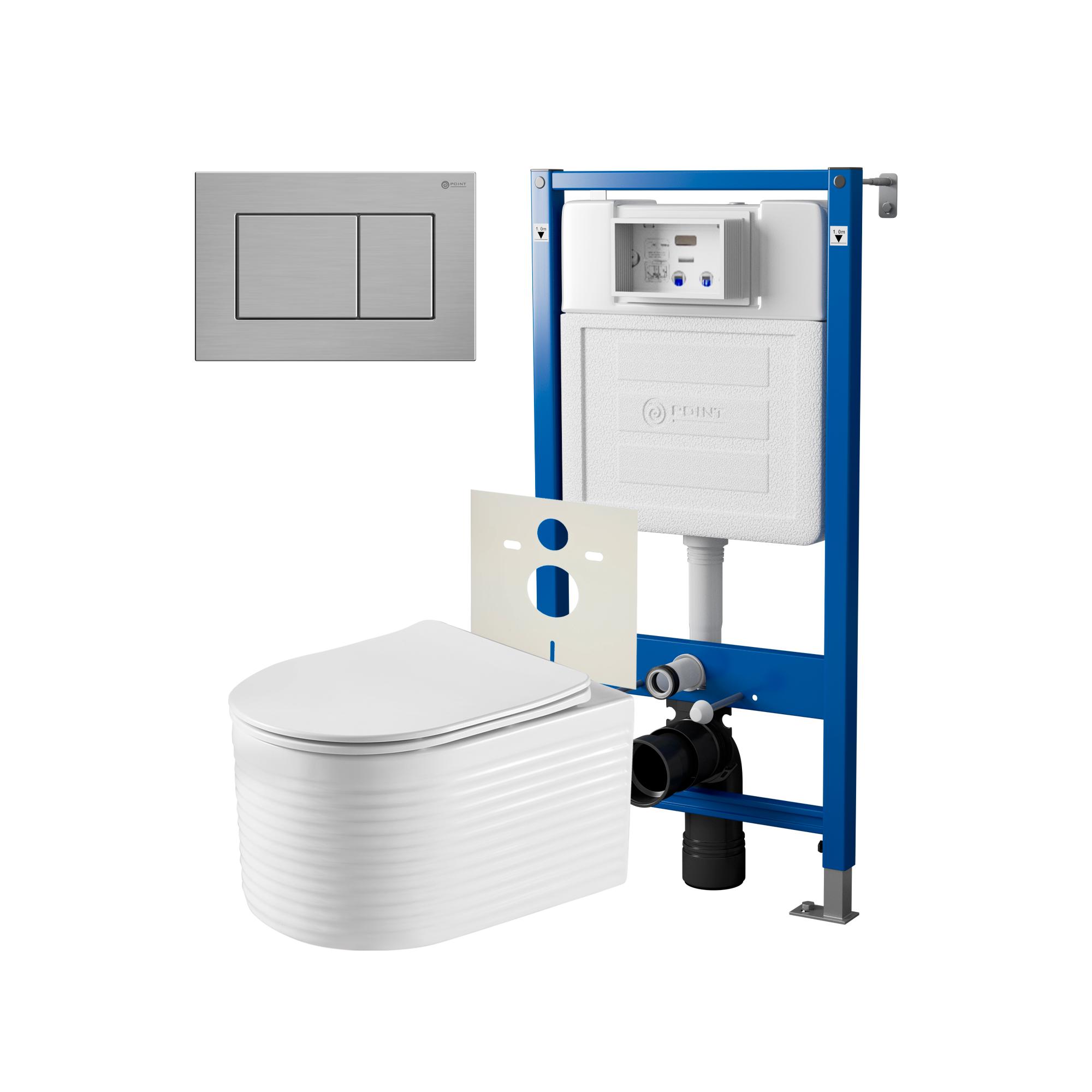 Нов.арт PN48553SB (45122 вместо 45120)+ Клавиша Ника, нерж сталь PN44081SB + Унитаз Омега PN41902