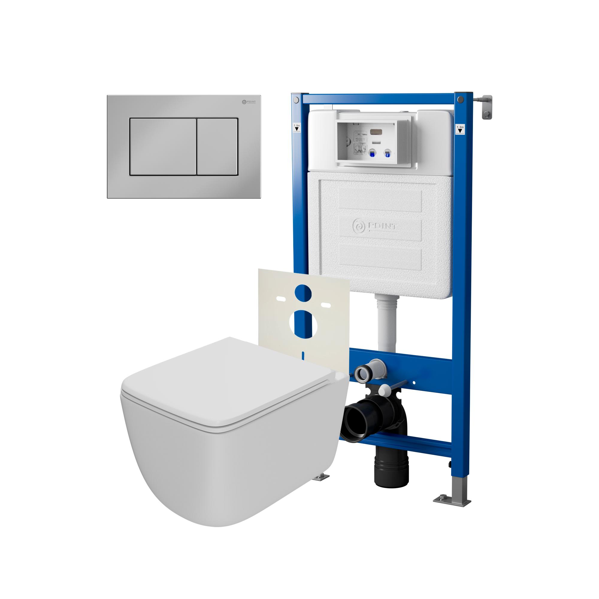 Нов.арт PN48518C (45122 вместо 45120)+ Клавиша Ника хром PN44081C + Унитаз Меркурий PN41831WM