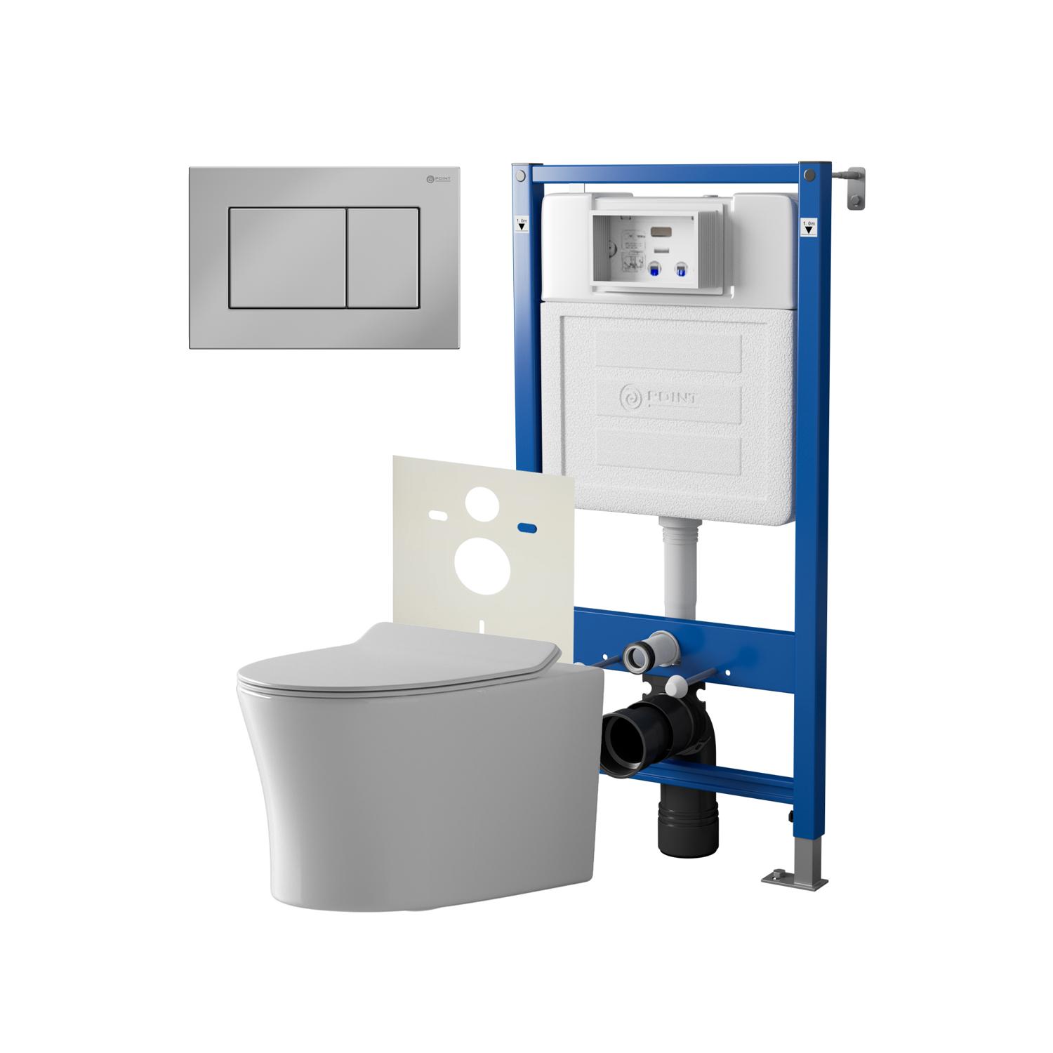 Нов.арт PN48458C (45122 вместо 45120)+ Клавиша смыва Ника хром PN44081C + Унитаз Вега PN41711