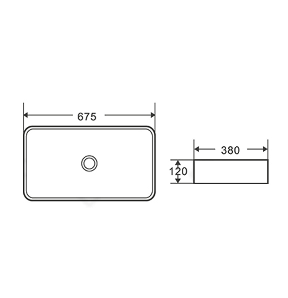Умывальник накладной, прямоугольный Point Омега 68, PN43904