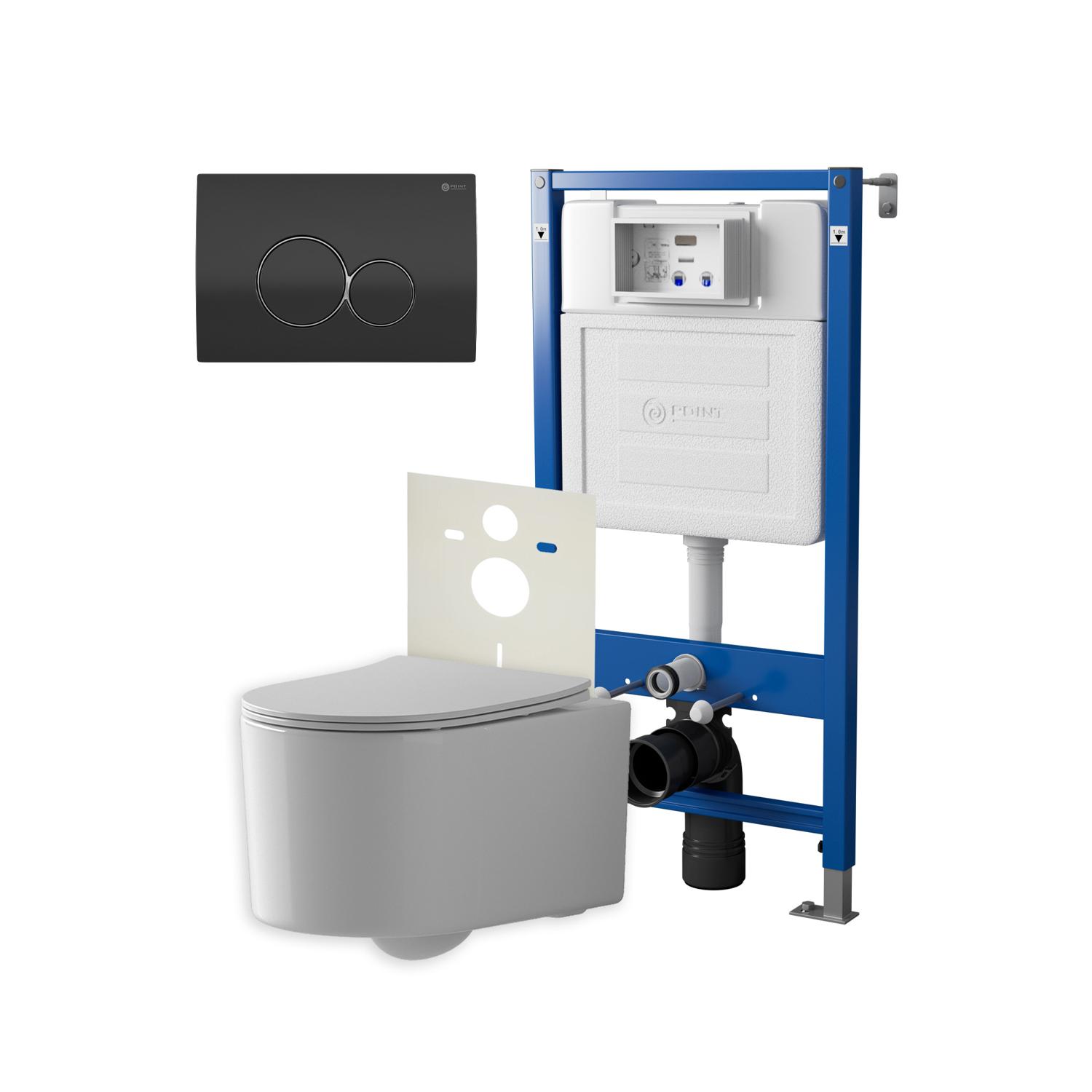 Нов.арт PN48421BC (45122 вместо 45120)+ Клавиша Виктория черн/хром PN44061BC + Унитаз Веста PN41701