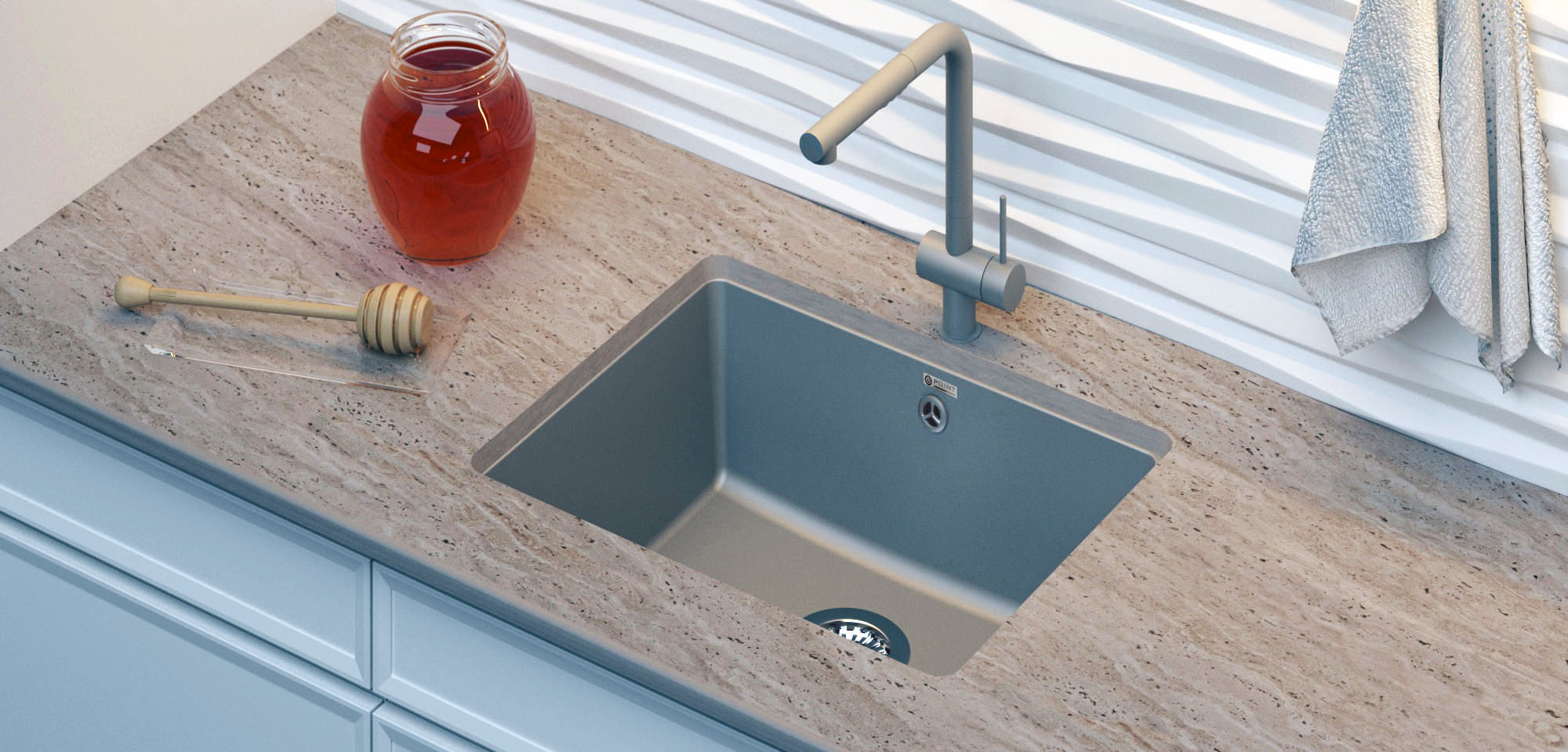 Мойка кухонная Point Сидли 55 белый