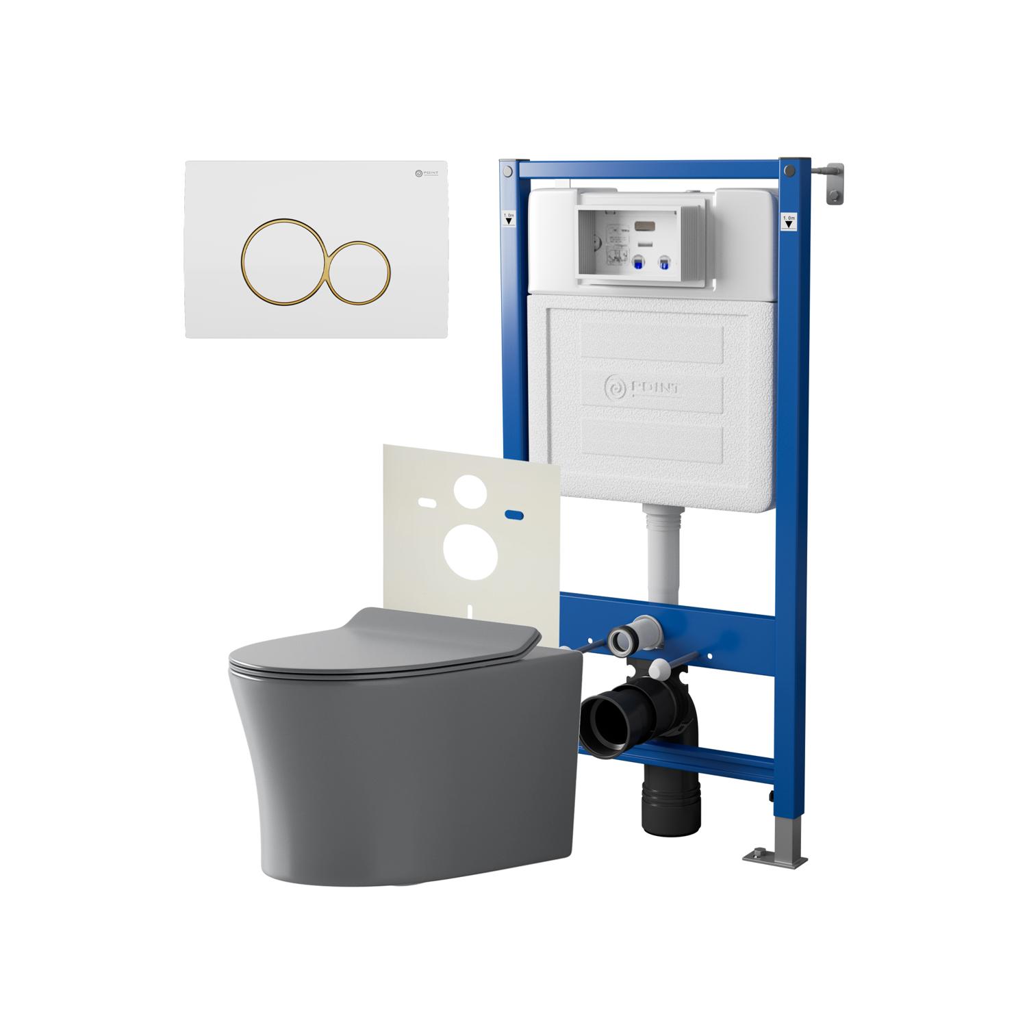 Нов.арт PN48483WG (45122 вместо 45120)+ Клавиша Виктория бел/золото PN44061WG + Унитаз Вега сер мат