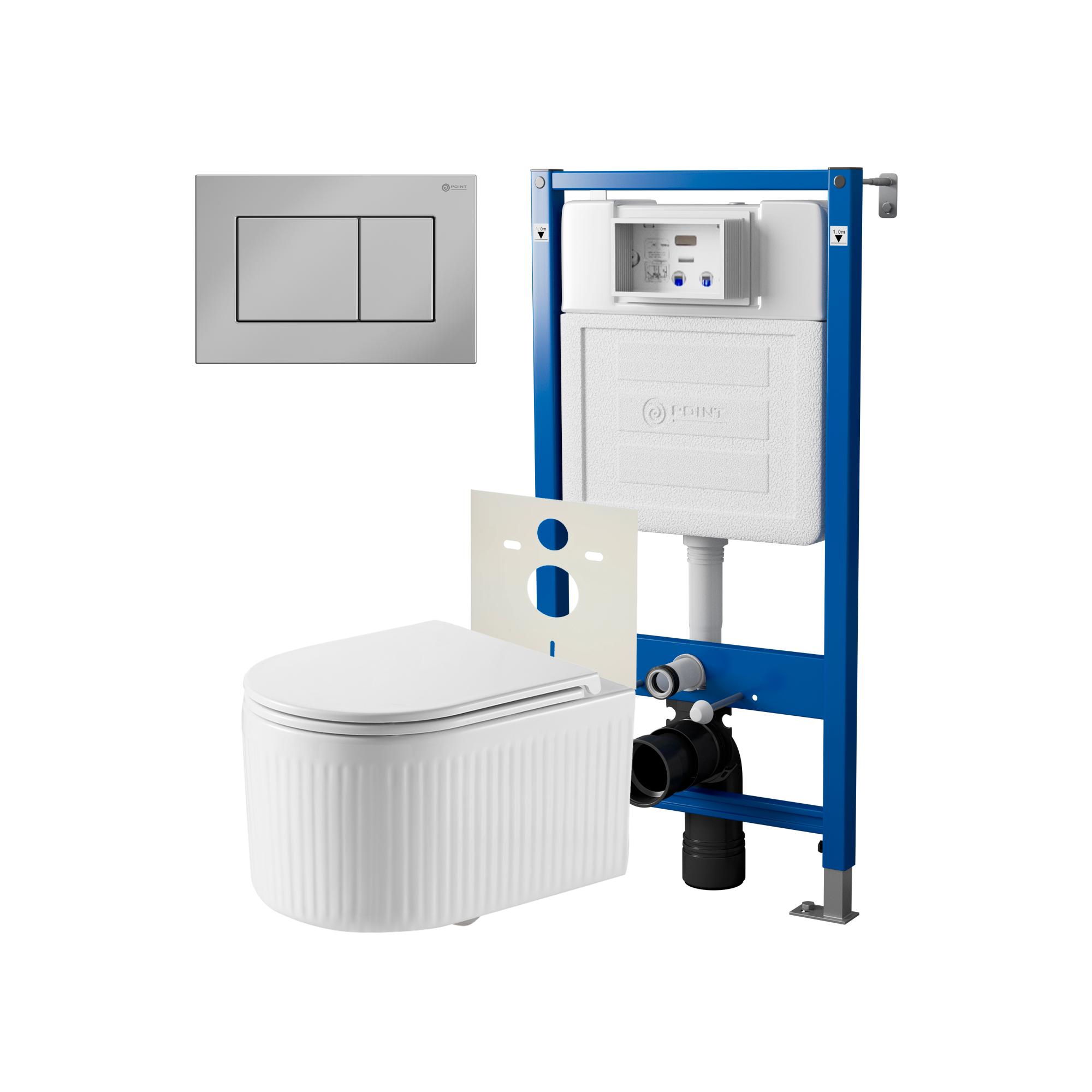 Нов.арт PN48563C (45122 вместо 45120)+ Клавиша Ника, хром, PN44081C + Унитаз Деметра PN41121