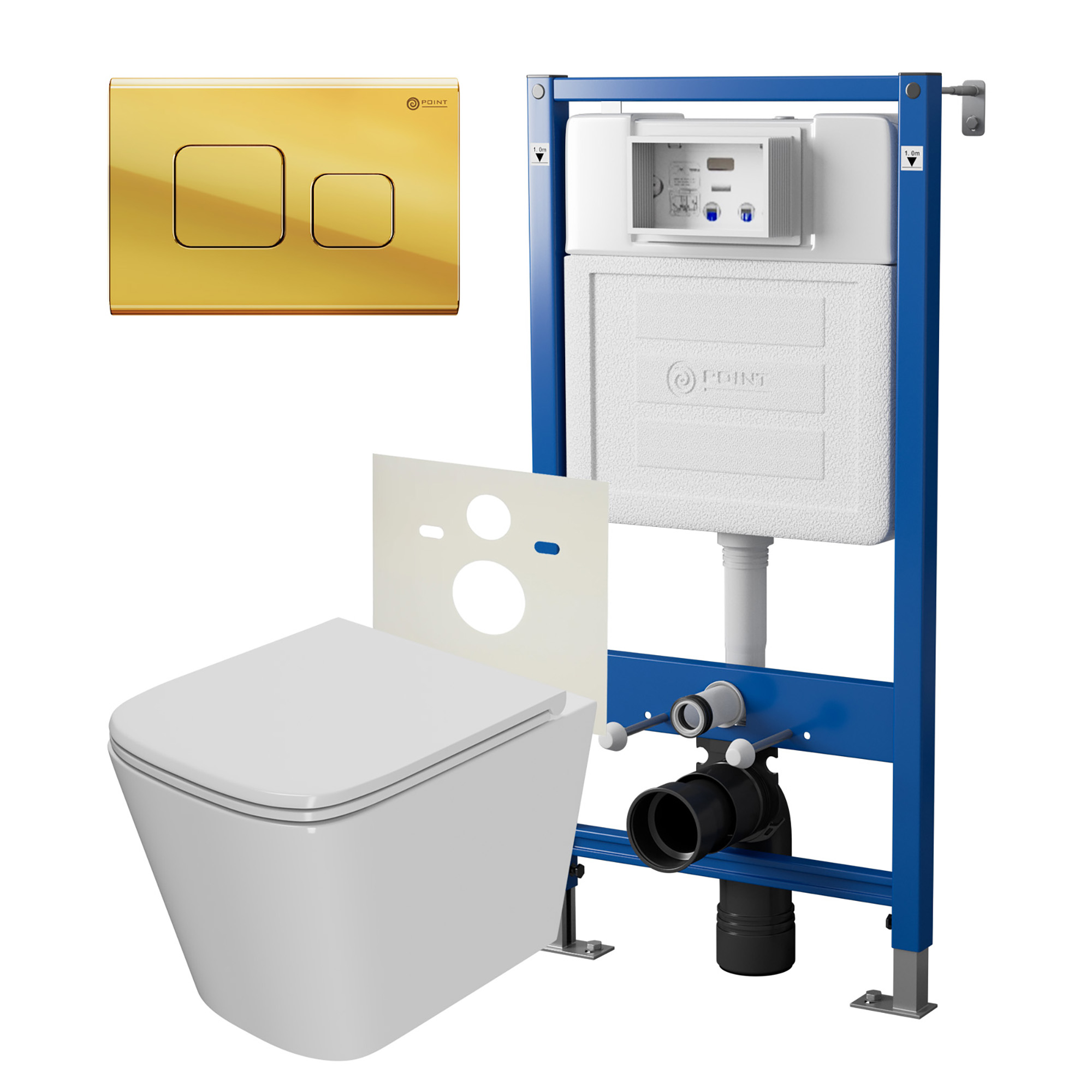 Нов.арт PN48416G (45122 вместо 45120)+ Клавиша Афина, золото, PN44041G + Унитаз Ника PN41081