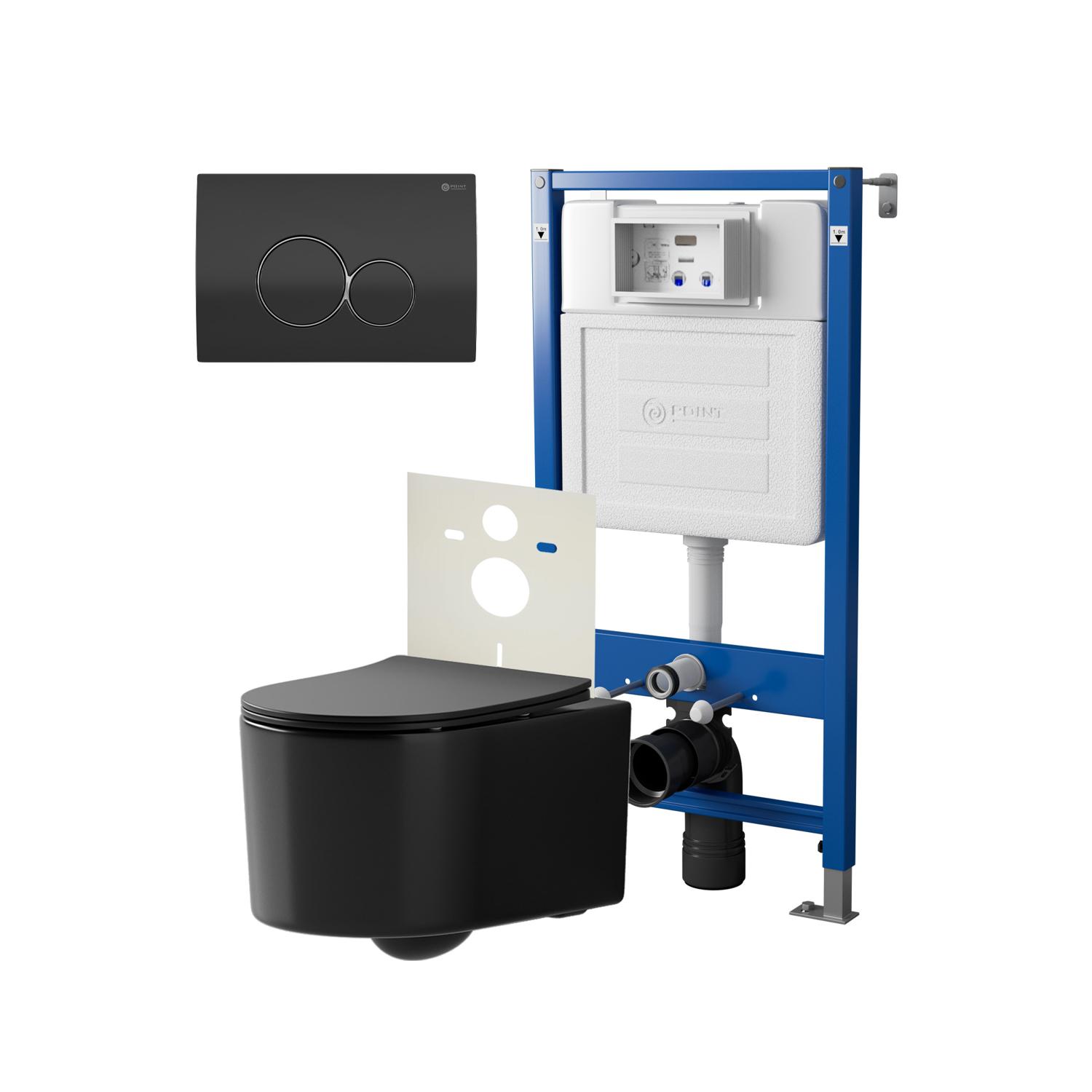 Нов.арт PN48436BC (45122 вместо 45120)+ Клавиша Виктория черн/хром PN44061BC +Унитаз Веста чёрн мат