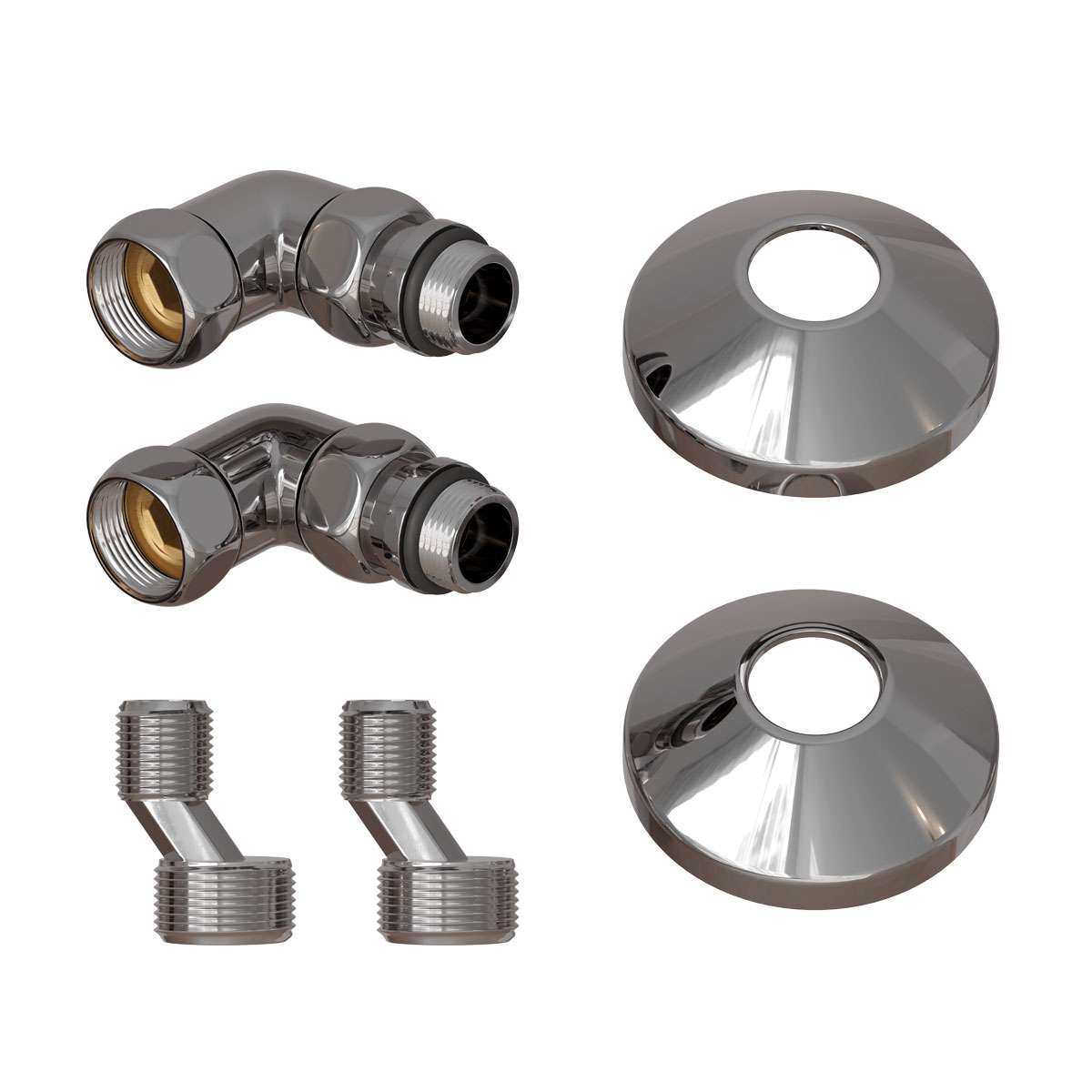 Комплект подключения для полотенцесушителя Point PN93412 3/4"х1/2" г/ш со сгоном, хром