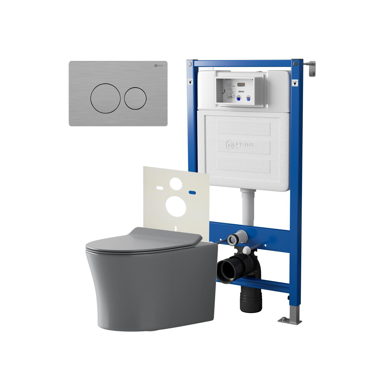 Нов.арт PN48494SB PN45120(нов.PN45122)+Клавиша Виктория нерж сталь браш PN44061SB+Унитаз Вега сермат