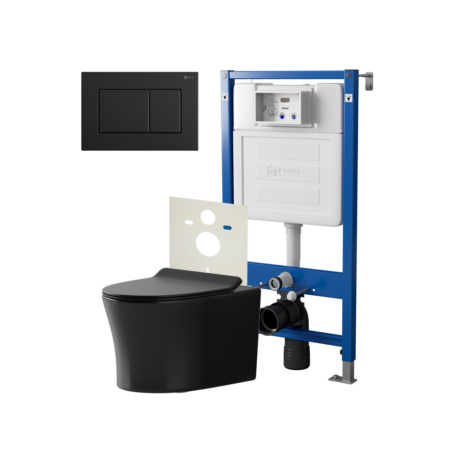 Нов.арт PN48474BM (45122 вместо 45120)+ Клавиша Ника черн мат PN44081BM + Унитаз Вега чёрн мат