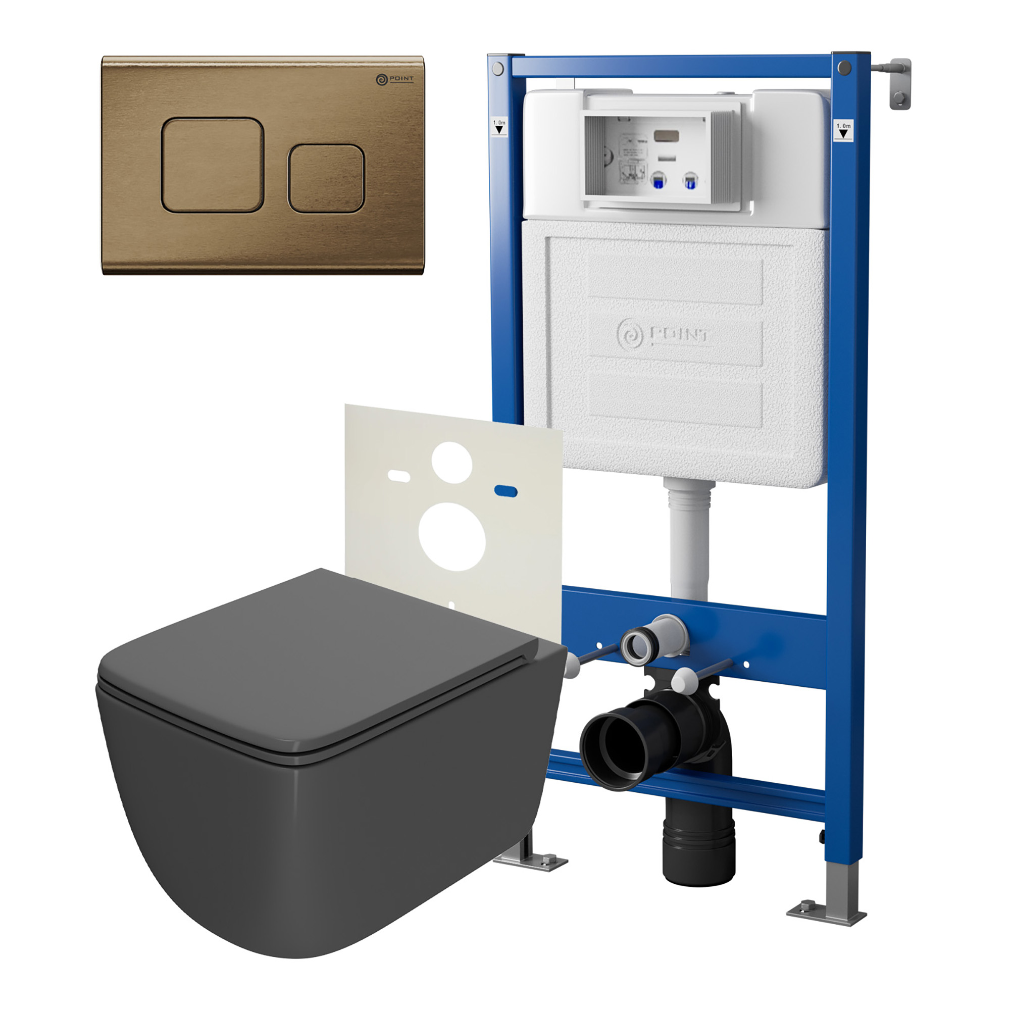 Нов.арт PN48387BB PN45120(нов.PN45122)+Клавиша бронз браш PN44041BB+Унитаз Меркурий графит PN41831GM