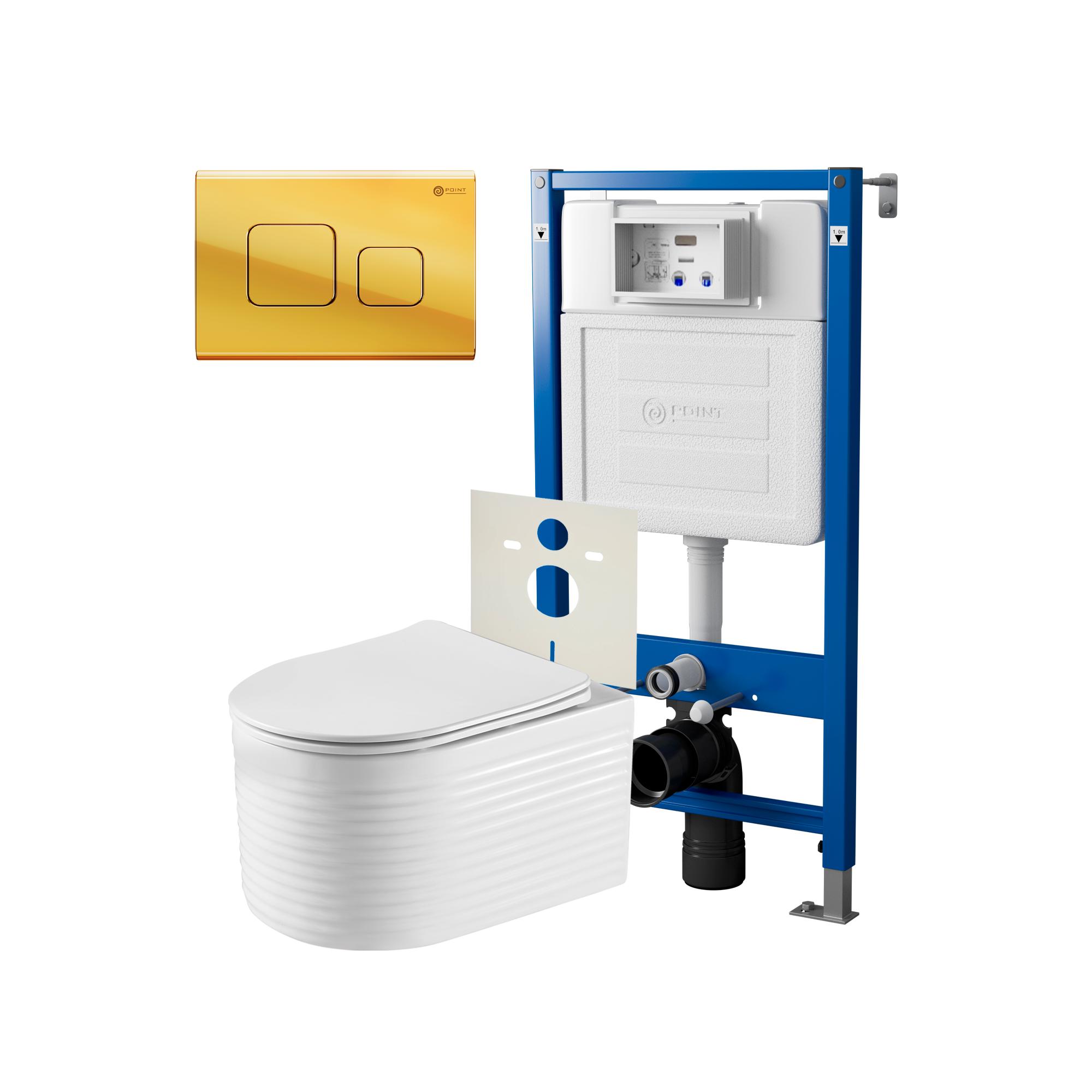 Нов.арт PN48551G (45122 вместо 45120)+ Клавиша Афина, золото, PN44041G + Унитаз Омега PN41902