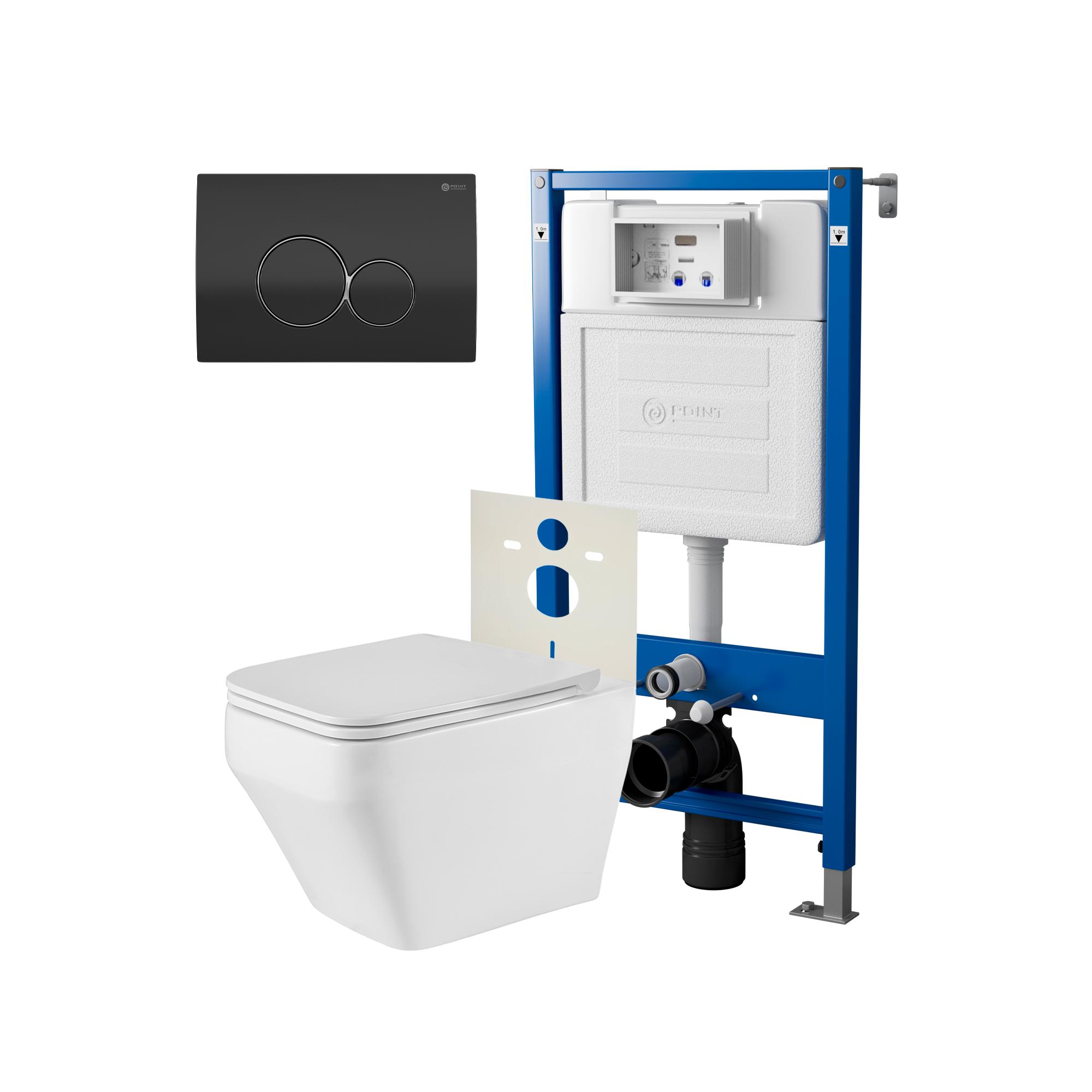 Нов.арт PN48496BC (45122 вместо 45120)+Клавиша Виктория черн/хром PN44061BC +Унитаз Аврора PN41101