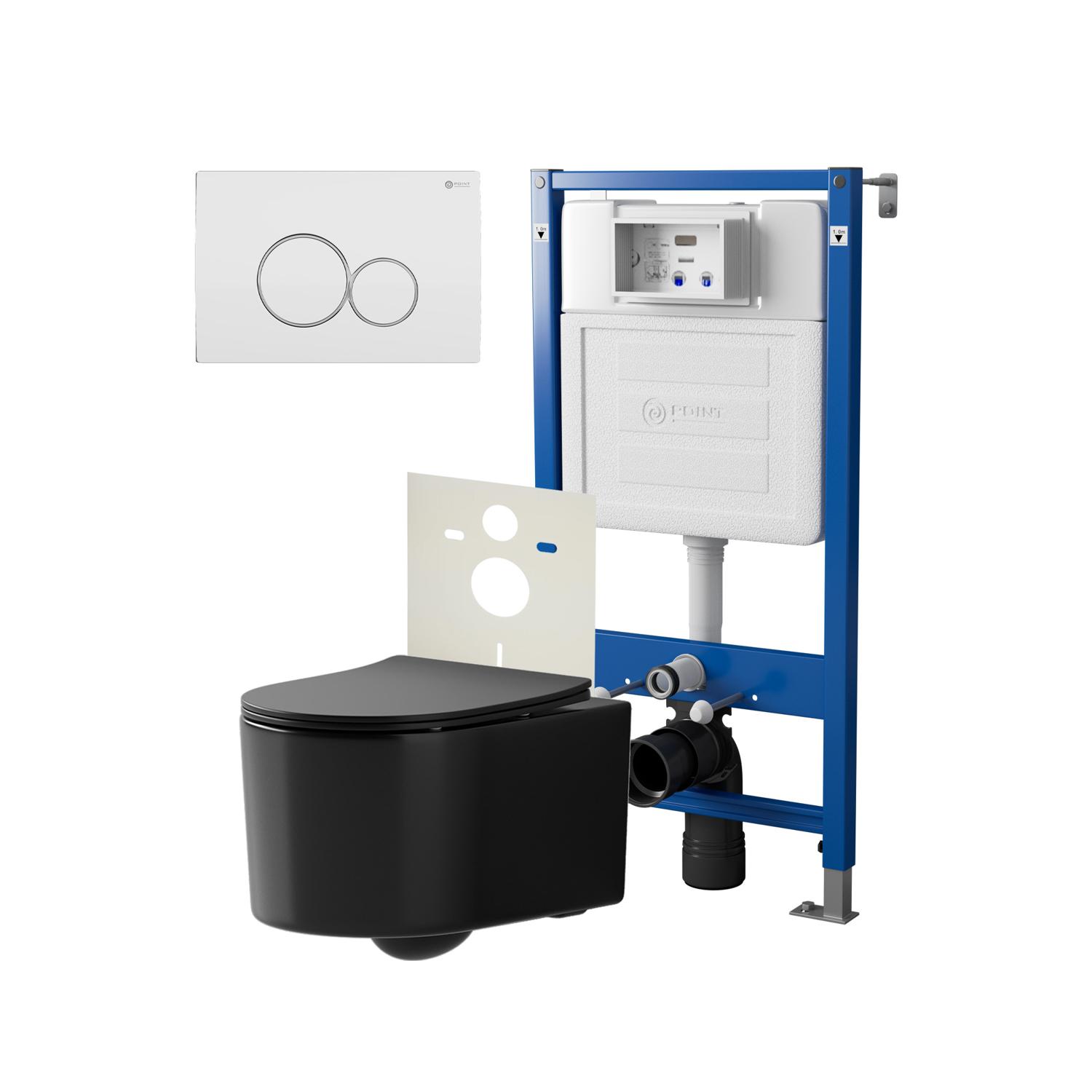 Нов.арт PN48435C (45122 вместо 45120)+ Клавиша Виктория хром PN44061C + Унитаз Веста чёрн мат