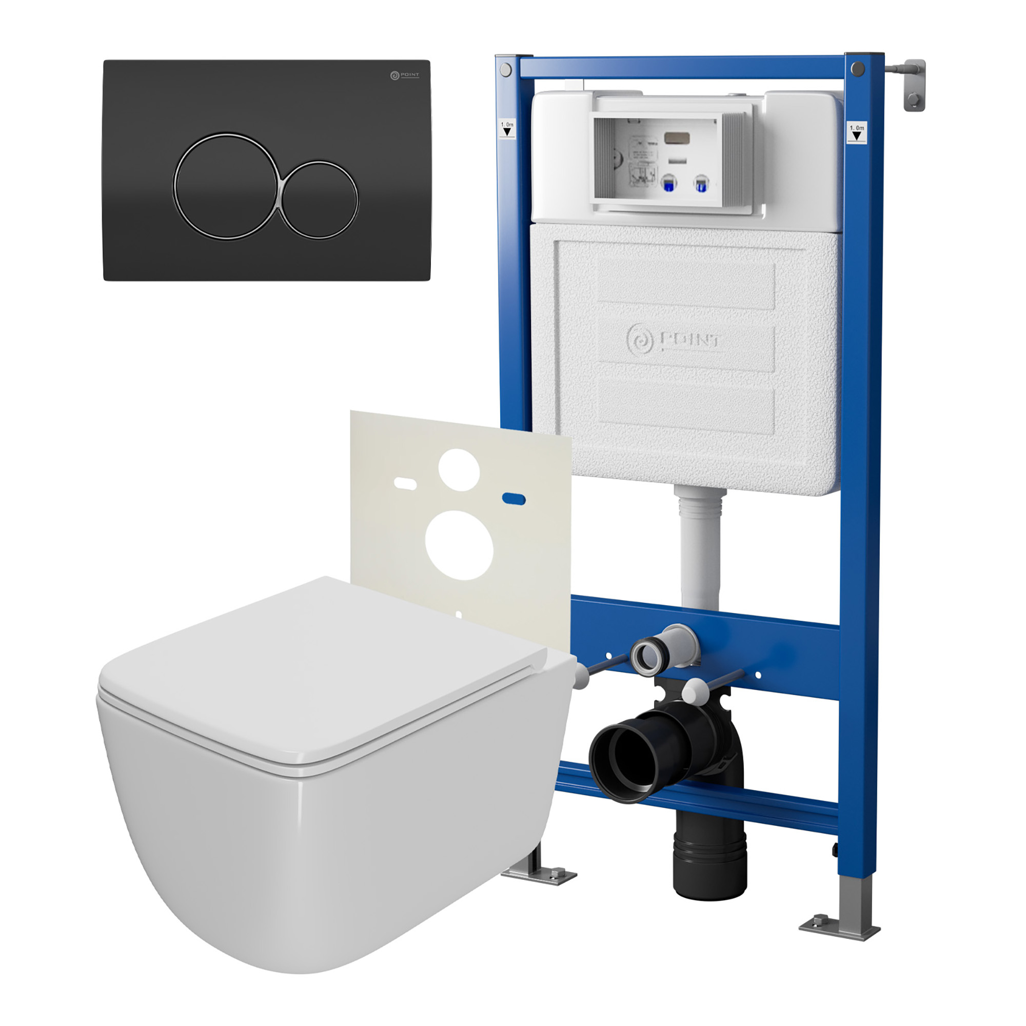 Нов.арт PN48361BC (45122 вместо 45120)+Клавиша Виктория черн/хром PN44061BC+Унитаз Меркурий PN41831