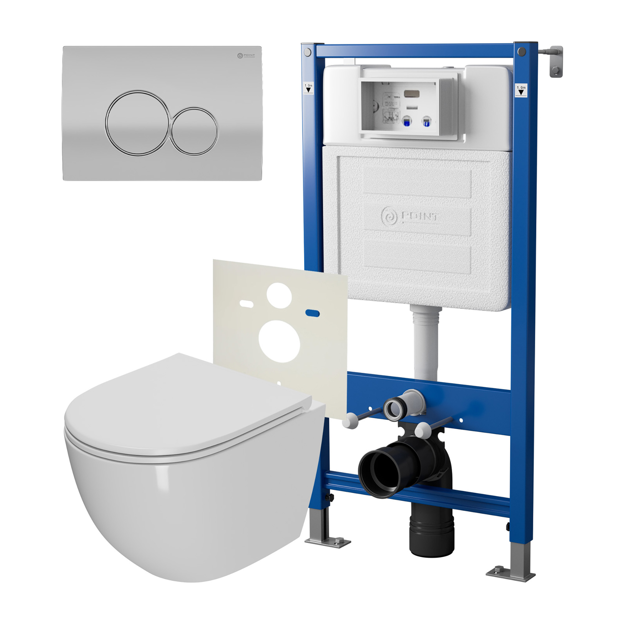 Нов.арт PN48334SC (45122 вместо 45120)+ Клавиша Виктория сатин/хром PN44061SC +Унитаз Афина PN41041