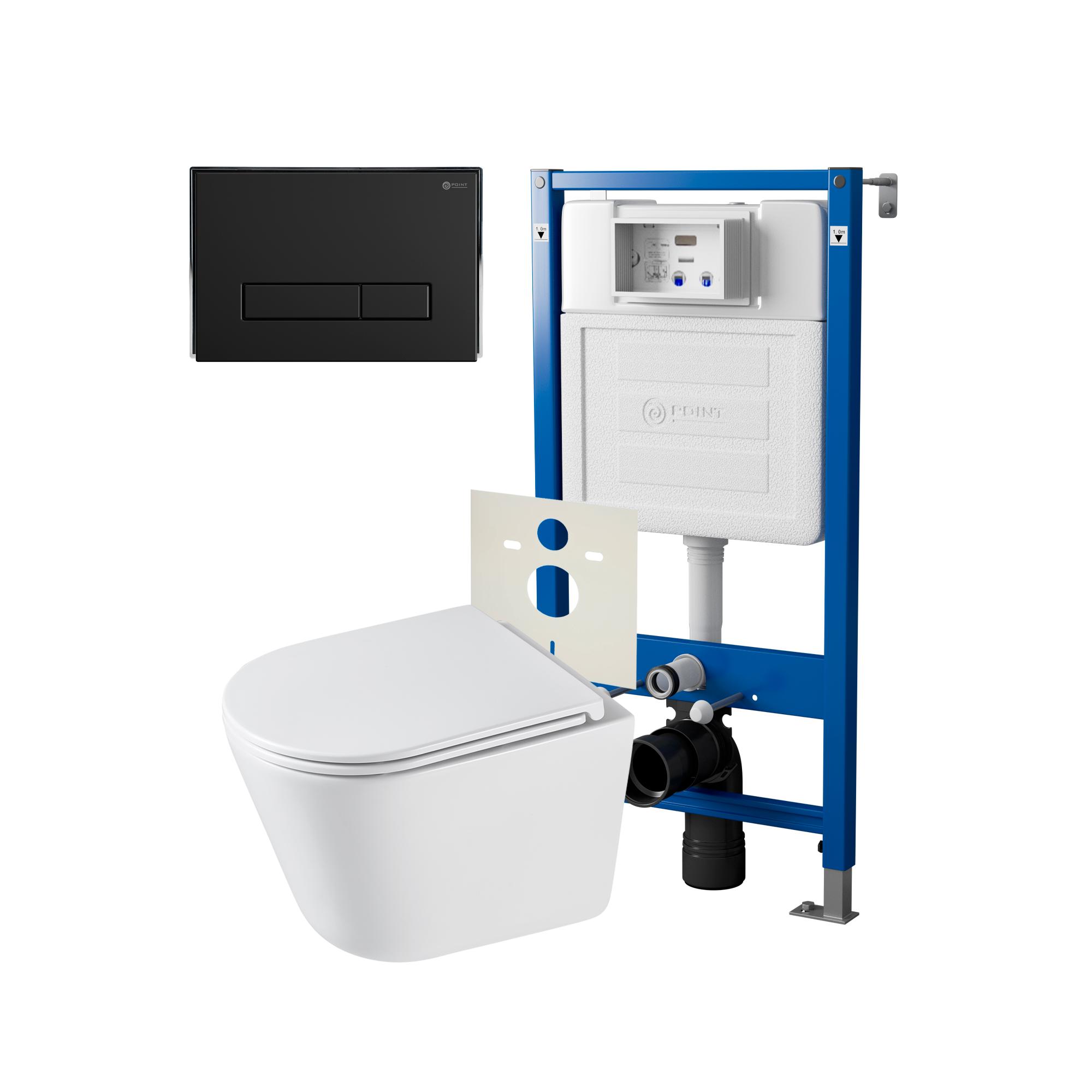 Нов.арт PN48576BM (45122 вместо 45120)+ Клавиша Меркурийчерн мат PN44831BM + Унитаз Венера PN41071