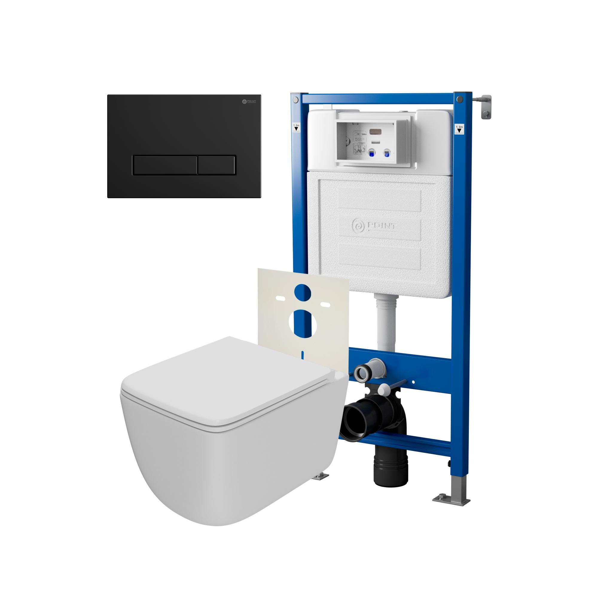 Нов.арт PN48516BM PN45120(нов.PN45122)+Клавиша Меркурий черн мат PN44831BM+Унитаз Меркурий PN41831WM