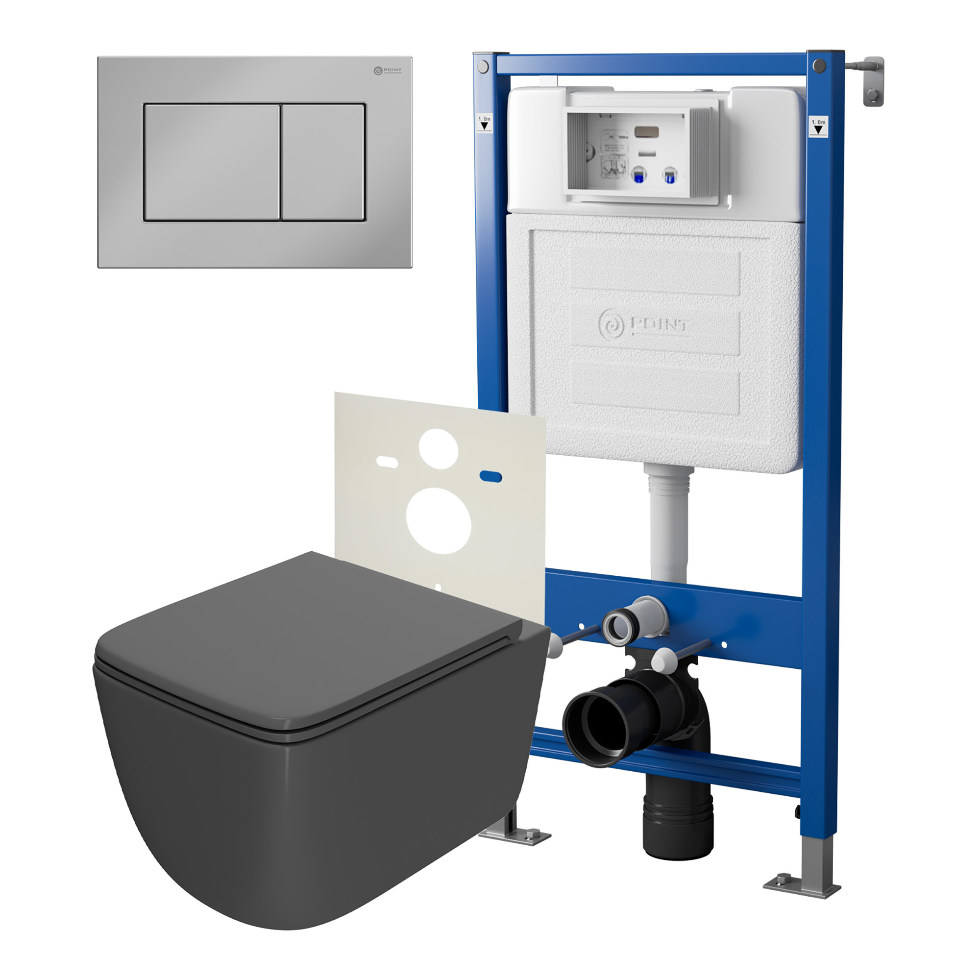 Нов.арт PN48383C PN45120(нов.PN45122)+Клавиша Ника хромPN44081C+Унитаз Меркурий графит PN41831GM