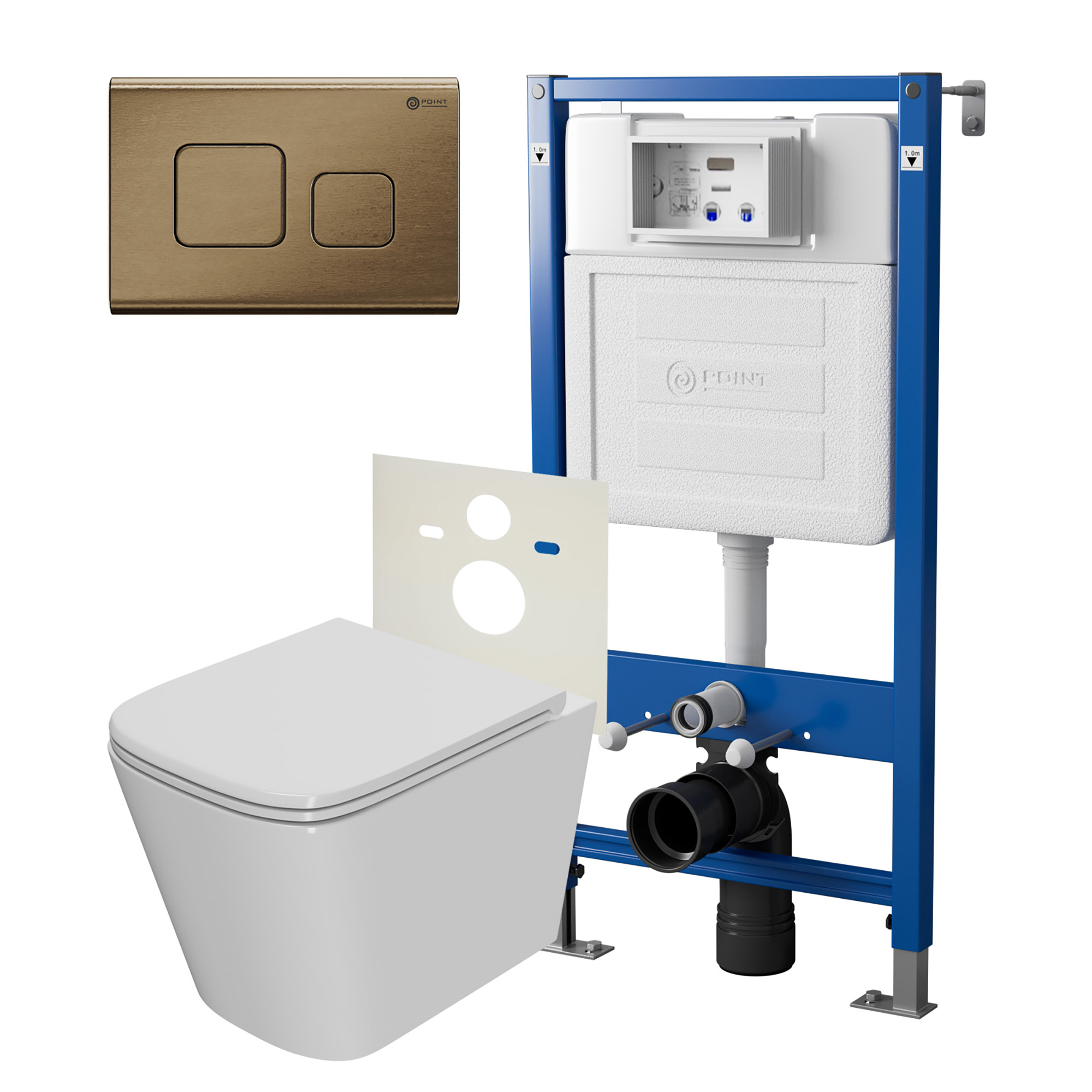 Нов.арт PN48417BB (45122 вместо 45120)+ Клавиша Афина бронза брашир PN44041BB + Унитаз Ника PN41081