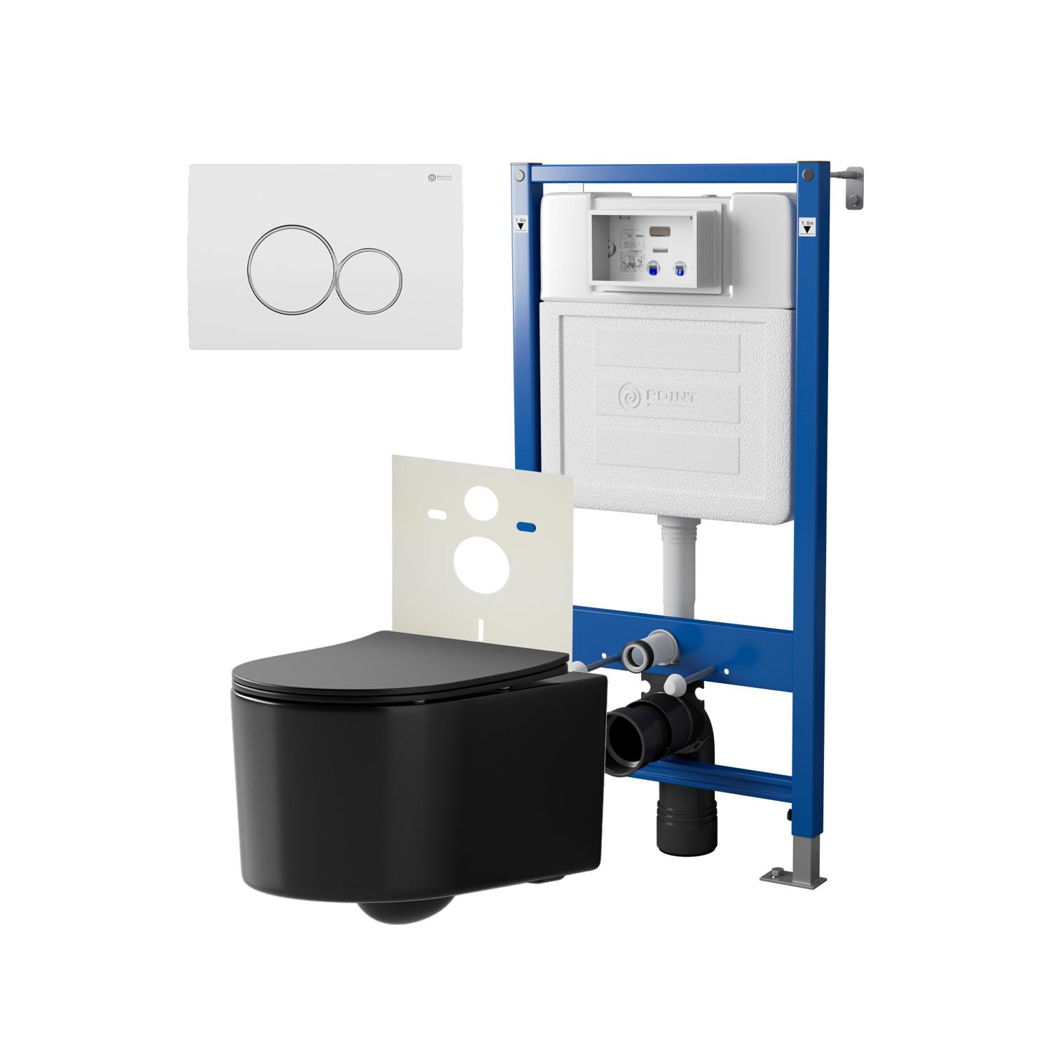 Нов.арт PN48437WC (45122 вместо 45120)+ Клавиша Виктория бел/хром PN44061WC + Унитаз Веста чёрн мат