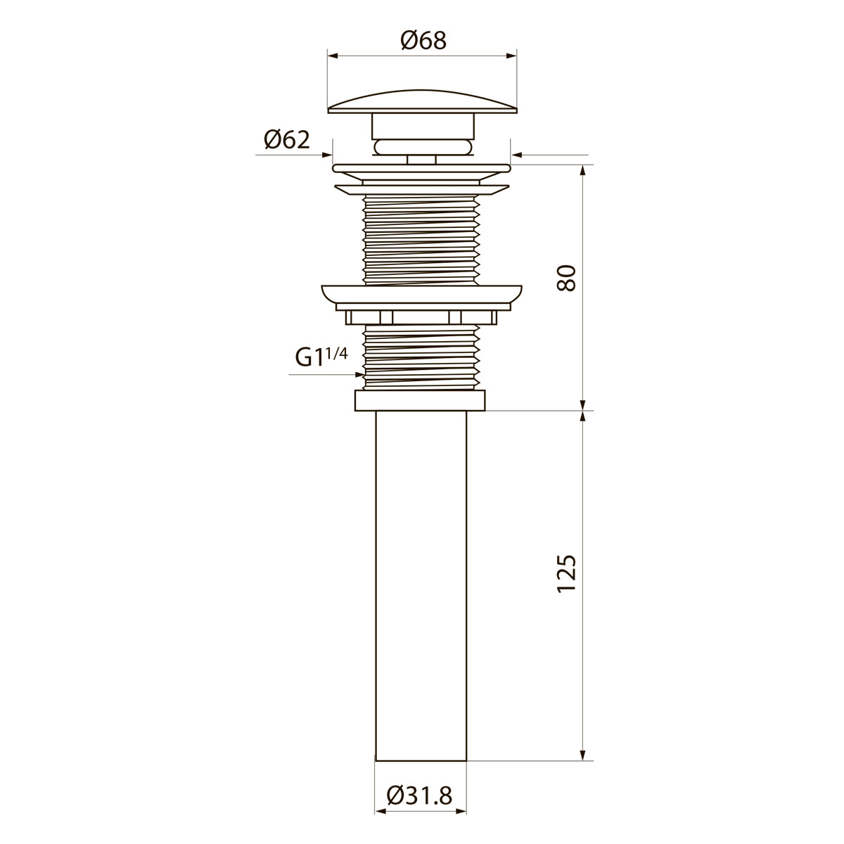 Выпуск, без перелива Point, хром, PN000Z1