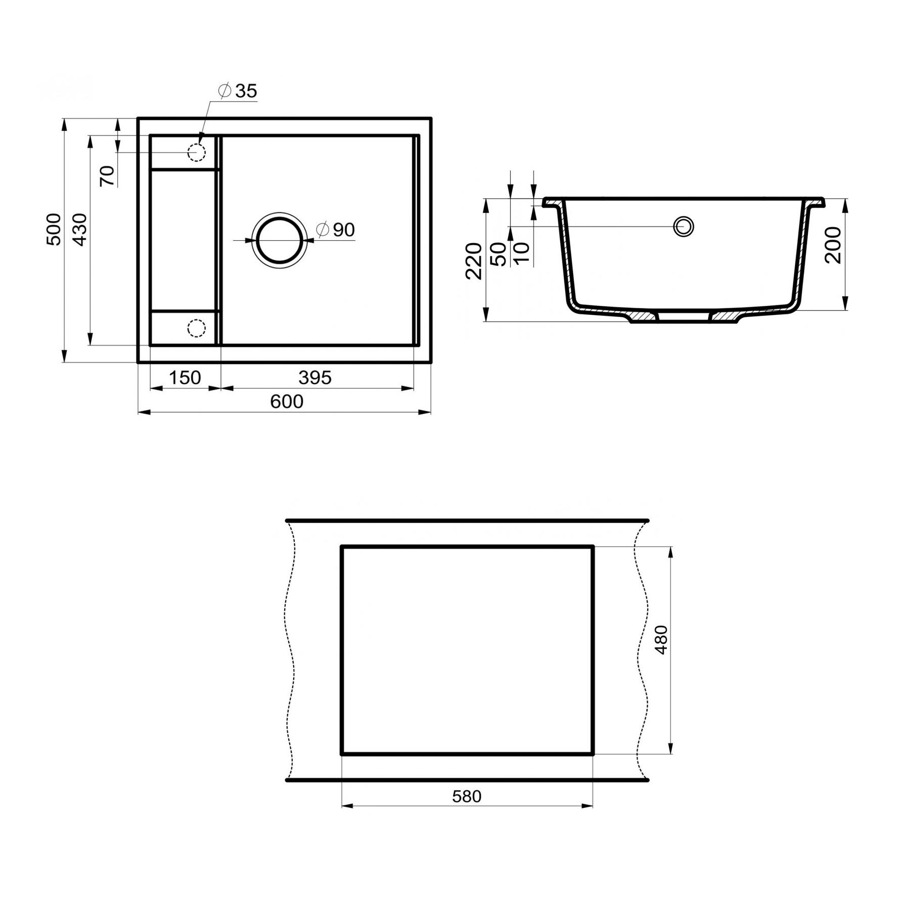 Мойка кухонная Point Римо 60 черный