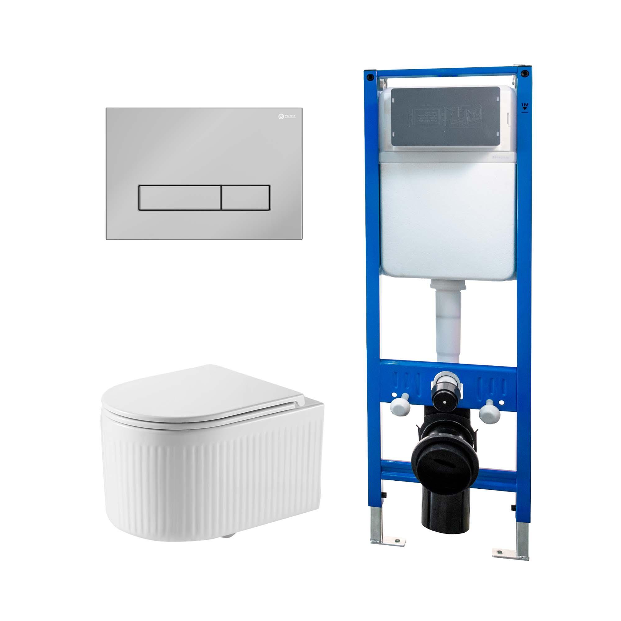 Сет: Инсталляция Point Элемент PN45124 + Клавиша Меркурий, хром, PN44831C + Унитаз Деметра PN41121
