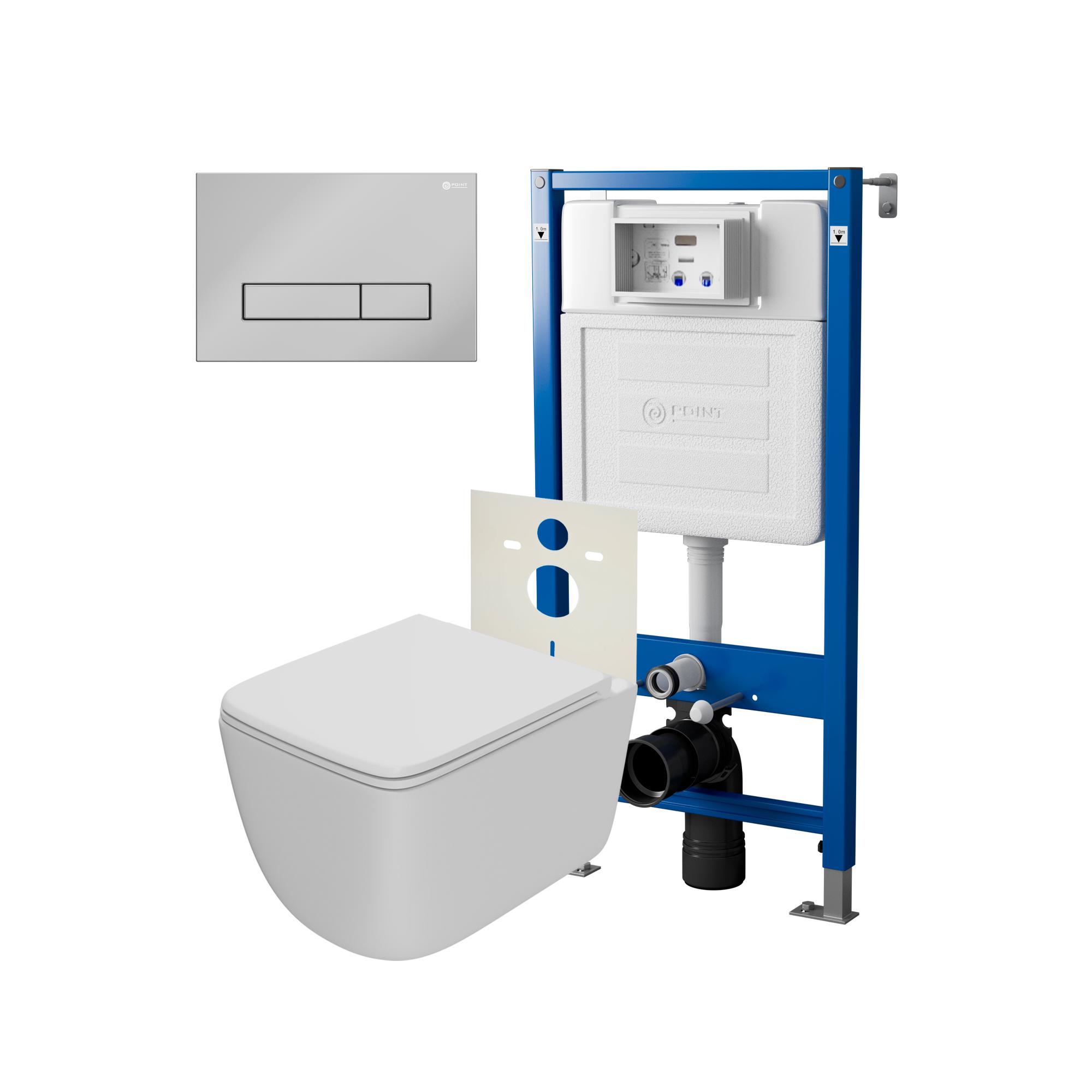 Нов.арт PN48515C (45122 вместо 45120)+ Клавиша Меркурий хром PN44831C + Унитаз Меркурий PN41831WM