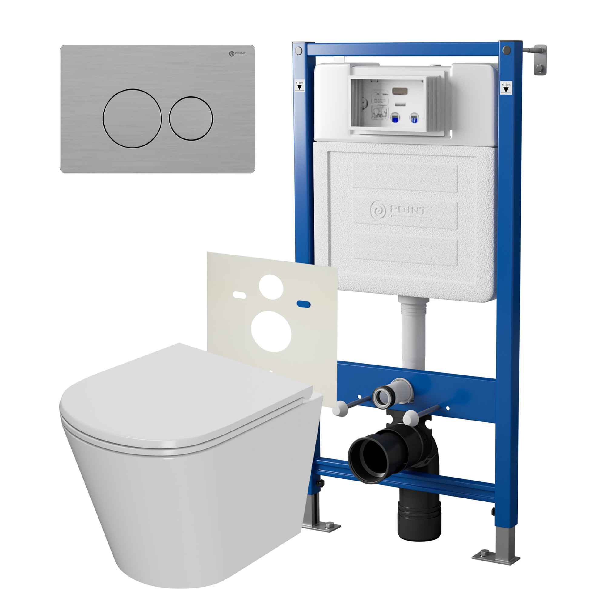 Нов.арт PN48359SB (45122 вместо 45120)+ Клавиша нерж сталь брашир PN44061SB+Унитаз Виктория PN41061