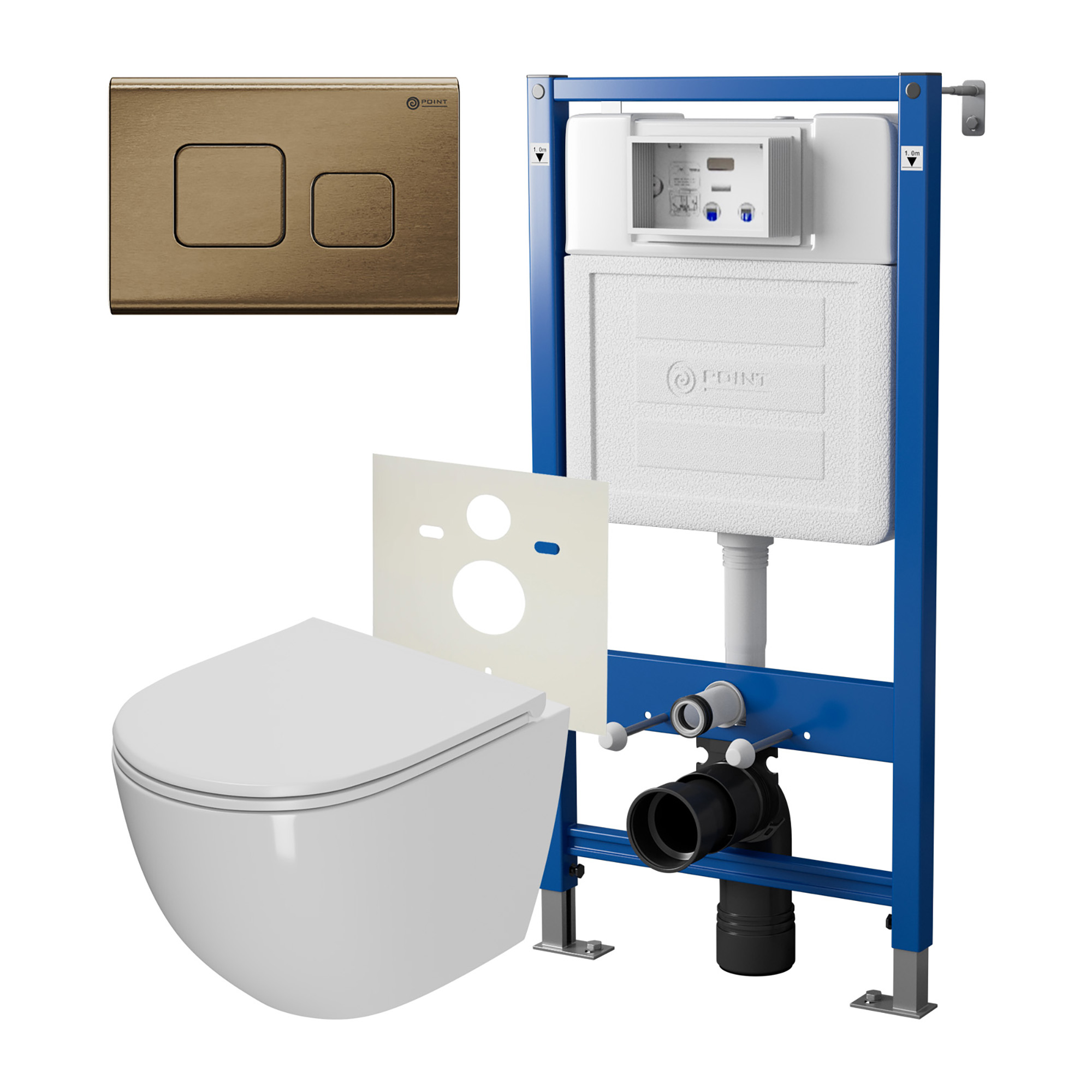 Нов.арт PN48342BB (45122 вместо 45120)+ Клавиша Афина бронза браширPN44041BB + Унитаз Афина PN41041