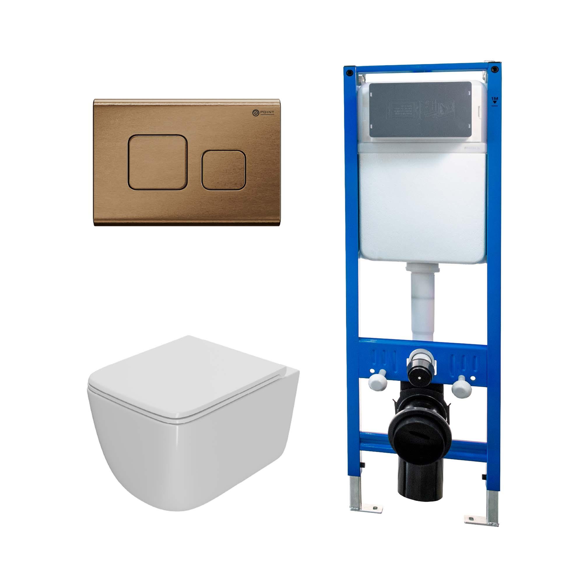 Сет: Инсталляция Point Элемент PN45124 +Клавиша Афина бронза браш PN44041BB +Унитаз Меркурий PN41831