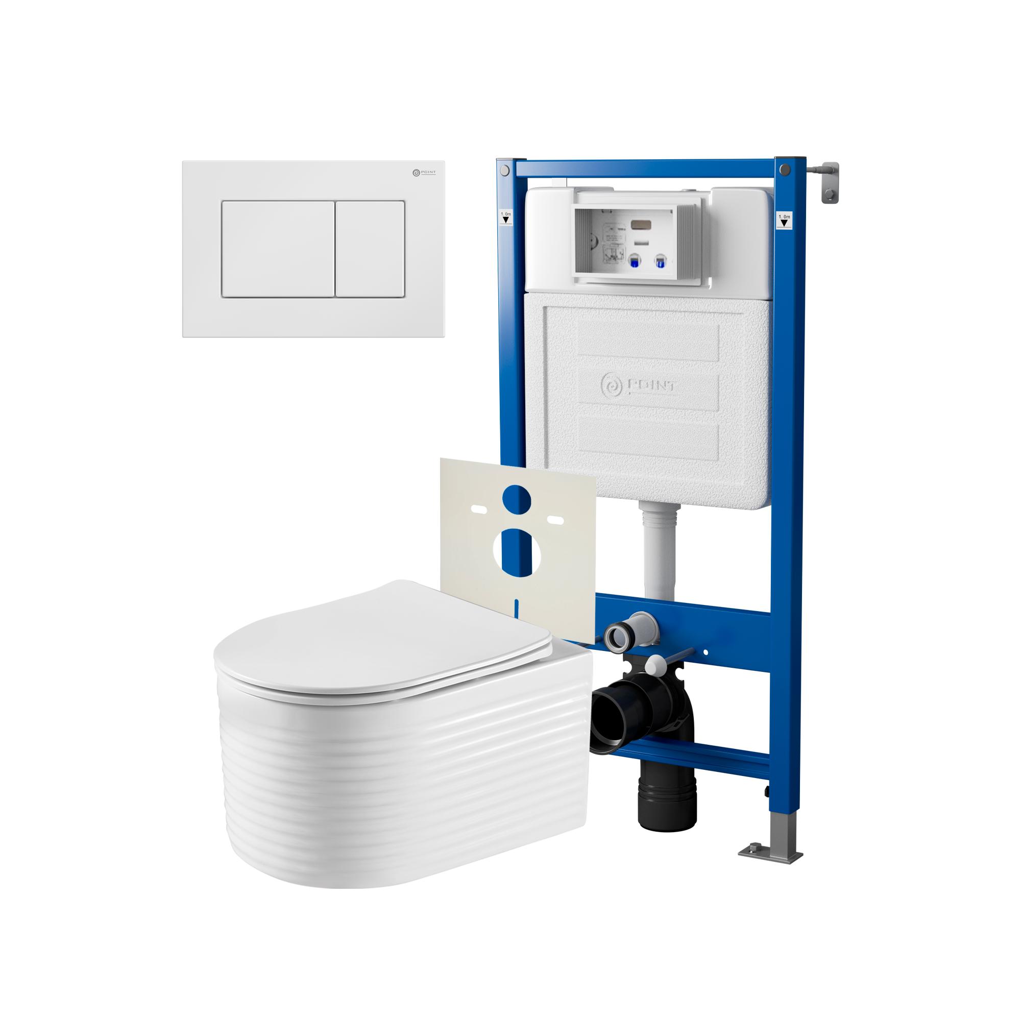 Нов.арт PN48550W (45122 вместо 45120)+ Клавиша смыва Ника, белая, PN44081W + Унитаз Омега PN41902