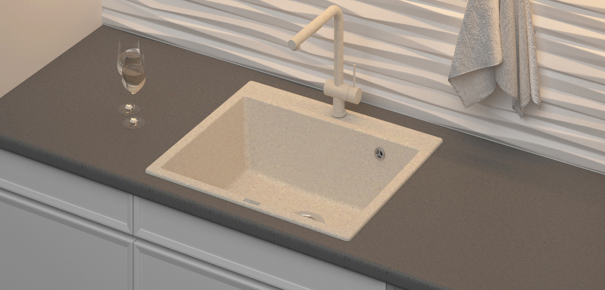 Мойка кухонная Point Бинга 60 белый