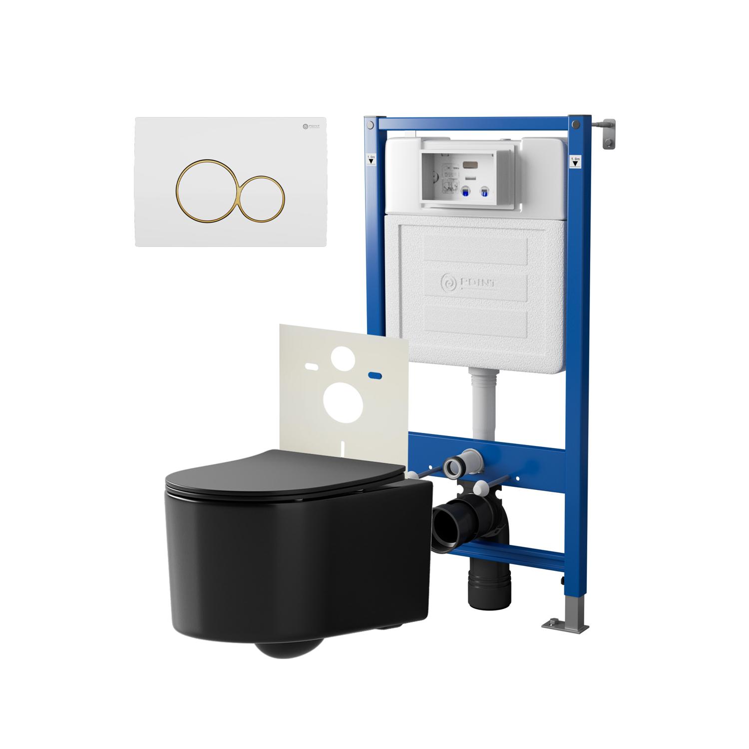 Нов.арт PN48438WG (45122 вместо 45120)+ Клавиша Виктория бел/зол PN44061WG + Унитаз Веста чёрн мат