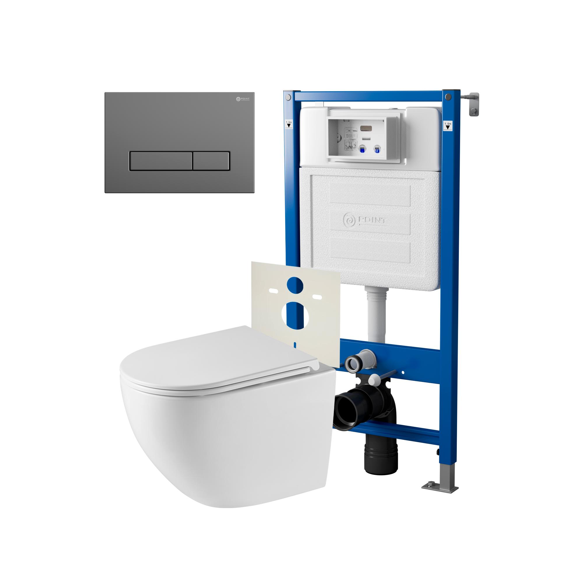 Нов.арт PN48532GM (45122 вместо 45120)+ Клавиша Меркурий графит PN44831GM + Унитаз Сатурн PN41901