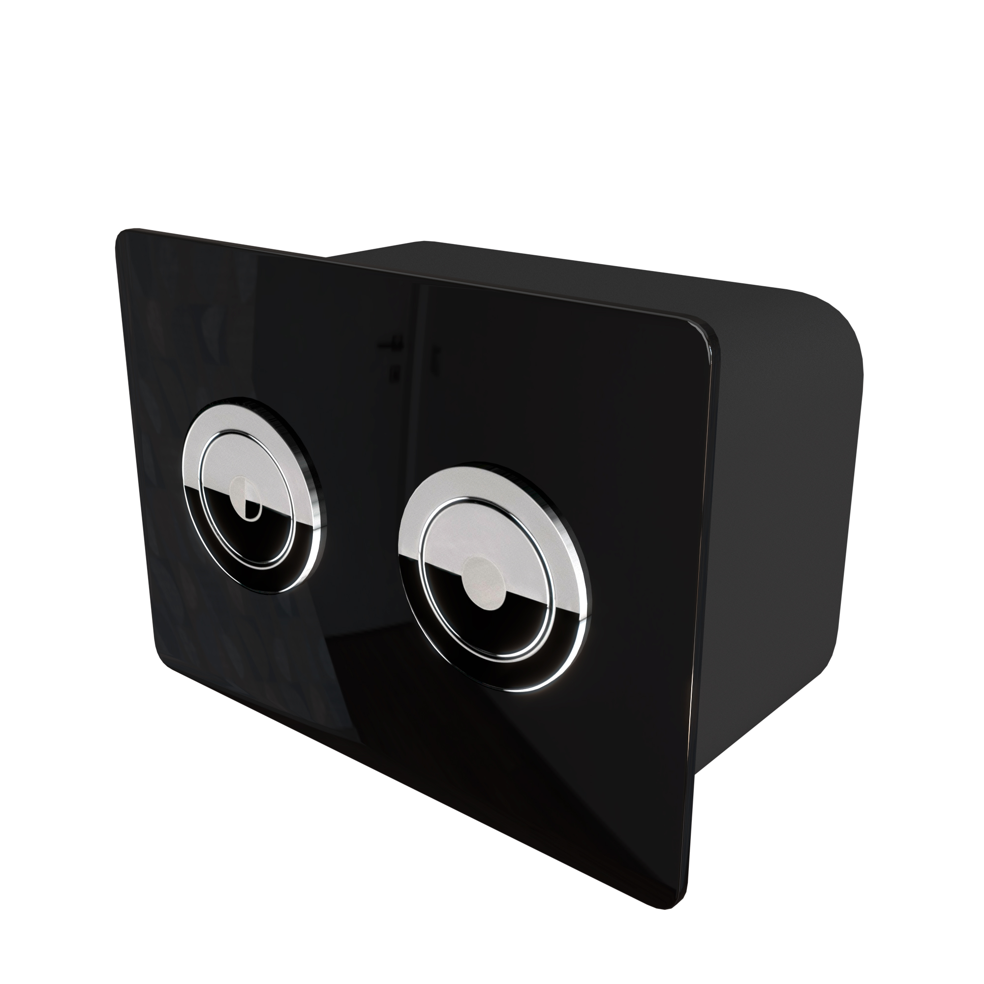 Клавиша смыва для пневматической инсталляции Point Венера, установка в стену, черный/хром, PN44072BC