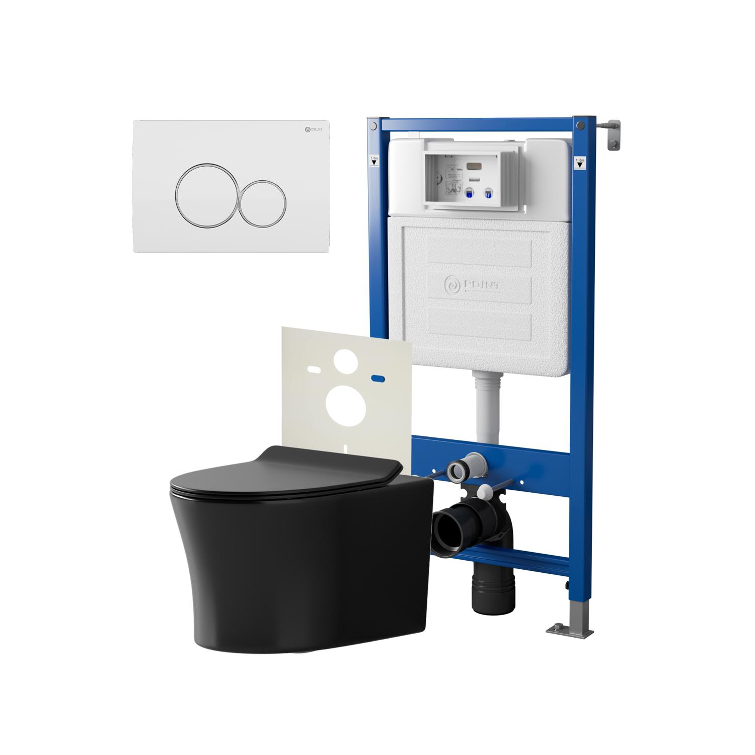 Нов.арт PN48467WC (45122 вместо 45120)+ Клавиша Виктория бел/хром PN44061WC + Унитаз Вега чёрн мат