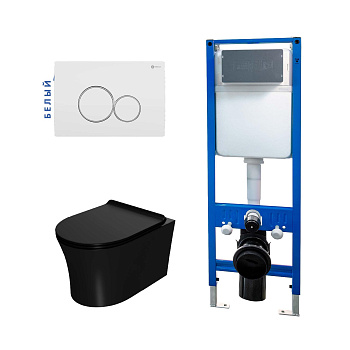 Сет: Инсталляция Point Элемент PN45124 + Клавиша Виктория бел/хр PN44061WC + Унитаз Вега PN41711BM