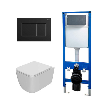 Сет: Инсталляция Point Элемент PN45124 + Клавиша Ника черн мат PN44081BM + Унитаз Меркурий PN41831