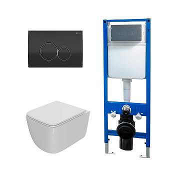 Сет: Инсталляция Point Элемент PN45124 + Клавиша Виктория черн/хр PN44061BC +Унитаз Меркурий PN41831