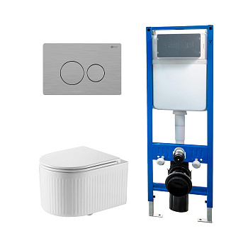 Сет: Инсталляция Point Элемент PN45124+Клавиша Виктория, нерж сталь PN44061SB+Унитаз Деметра PN41121