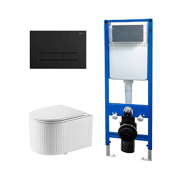 Сет: Инсталляция Point Элемент PN45124 + Клавиша Меркурий черн ма PN44831BM + Унитаз Деметра PN41121