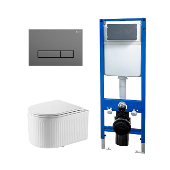 Сет: Инсталляция Point Элемент PN45124 + Клавиша Меркурий сер мат PN44831GM + Унитаз Деметра PN41121