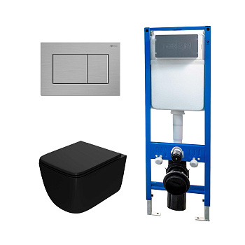Сет: Инсталляция Point Элемент PN45124 +Клавиша Ника нерж сталь PN44081SB +Унитаз Меркурий PN41831BM