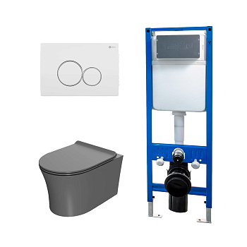 Сет: Инсталляция Point Элемент PN45124 + Клавиша Виктория бел/хр PN44061WC + Унитаз Вега PN41711GM